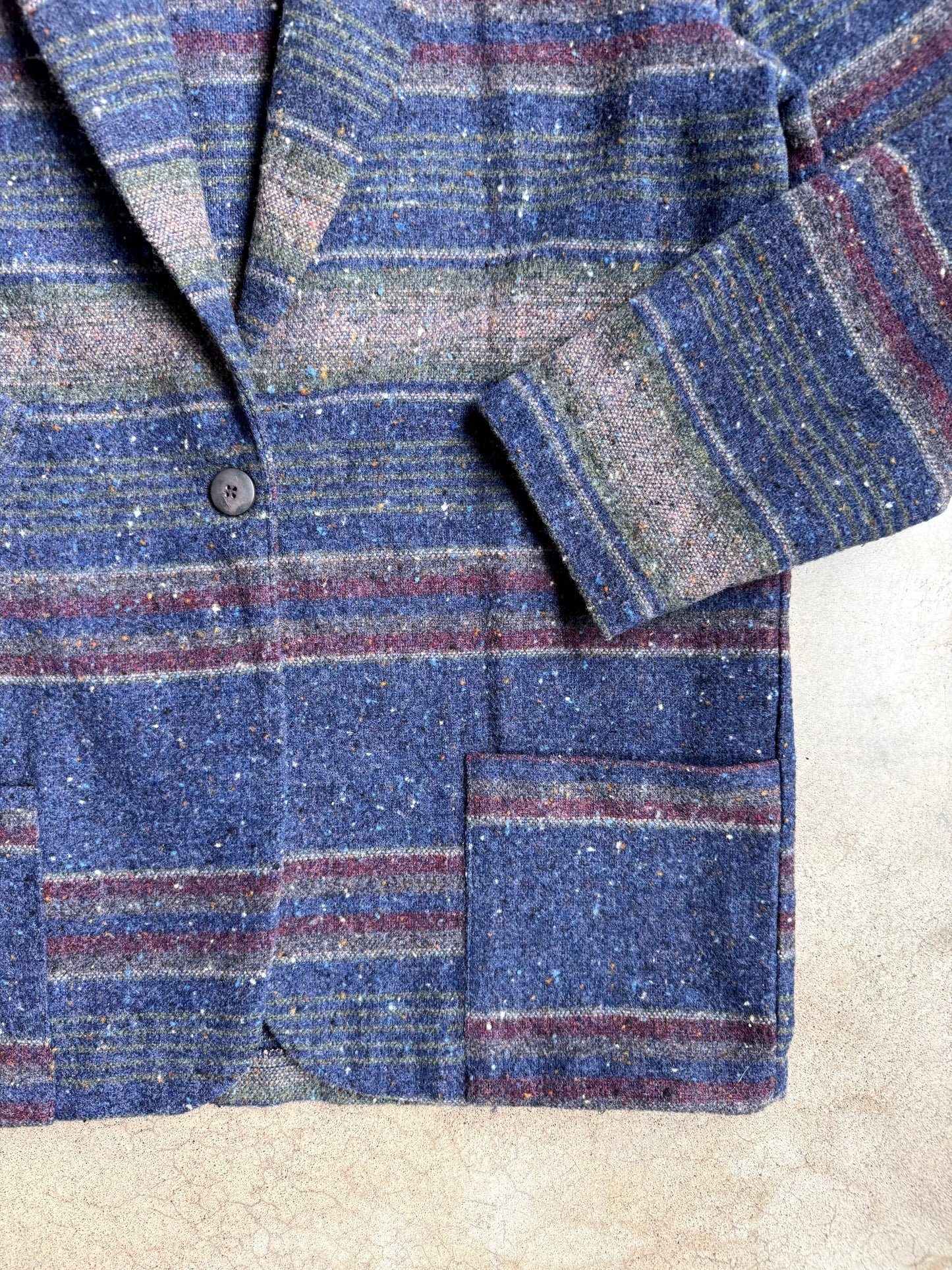 Vintage 1980s Southwest Speckled Stripe Wool-Blend Blazer | M/L