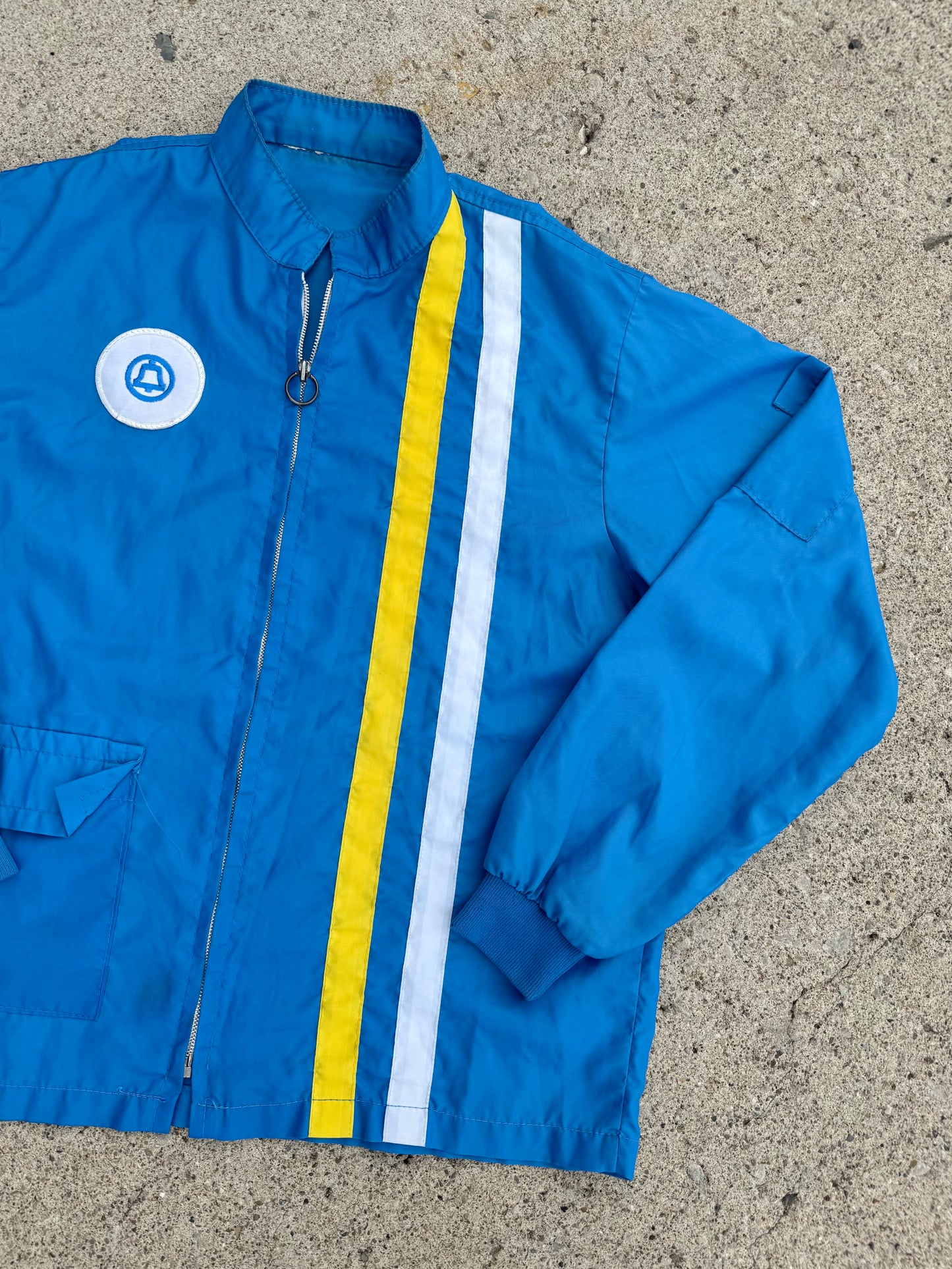 Vintage 1970s Bell Telephone Co. Patched Windbreaker Jacket | Large