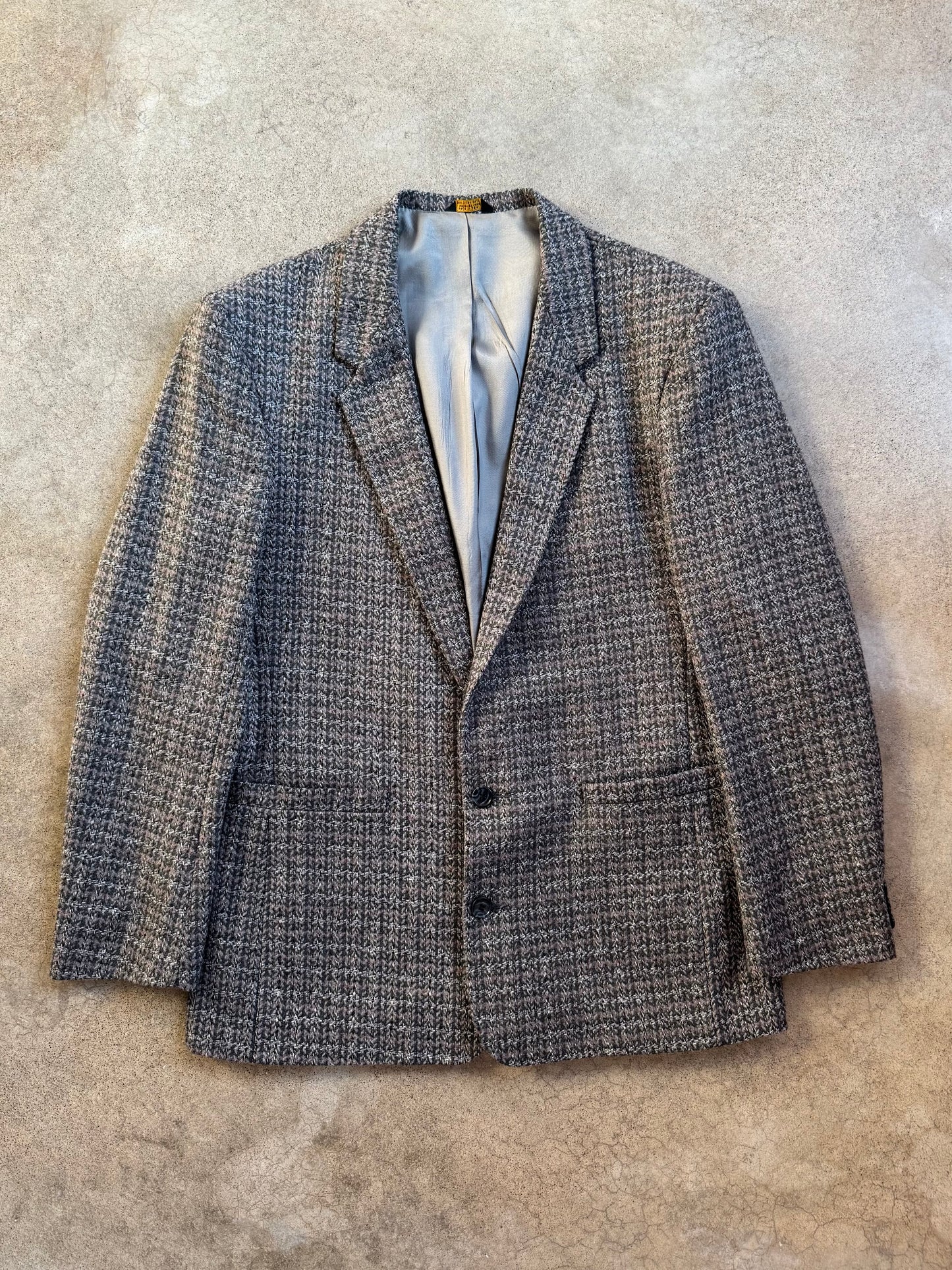 Vintage 1980s Public Notices Grey Wool Tweed Sport Coat | 40