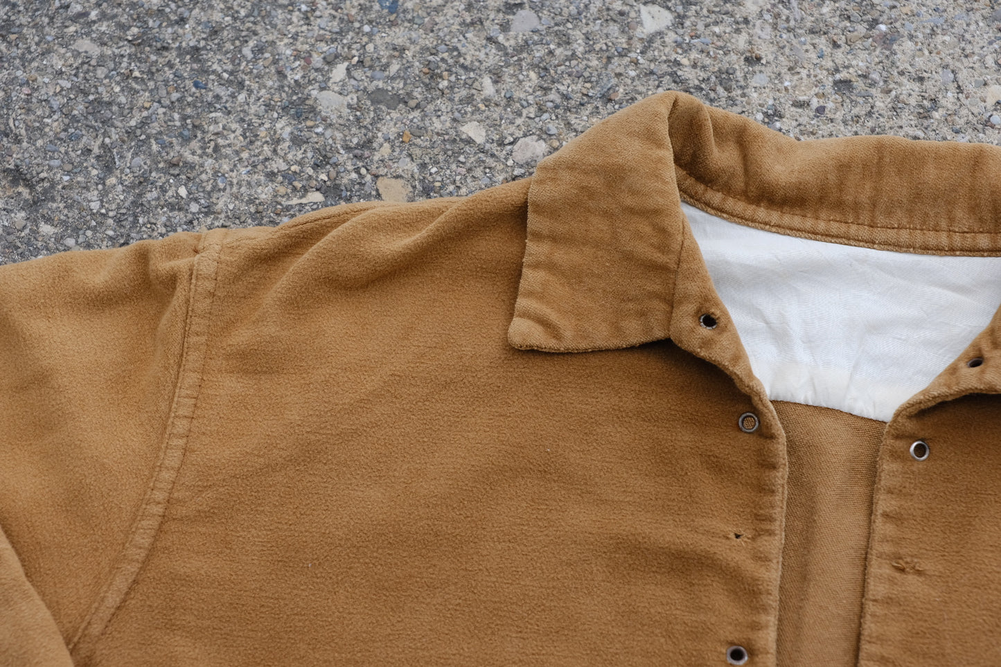 Vintage 1960s Handmade Brown V-Neck Shirt | Large
