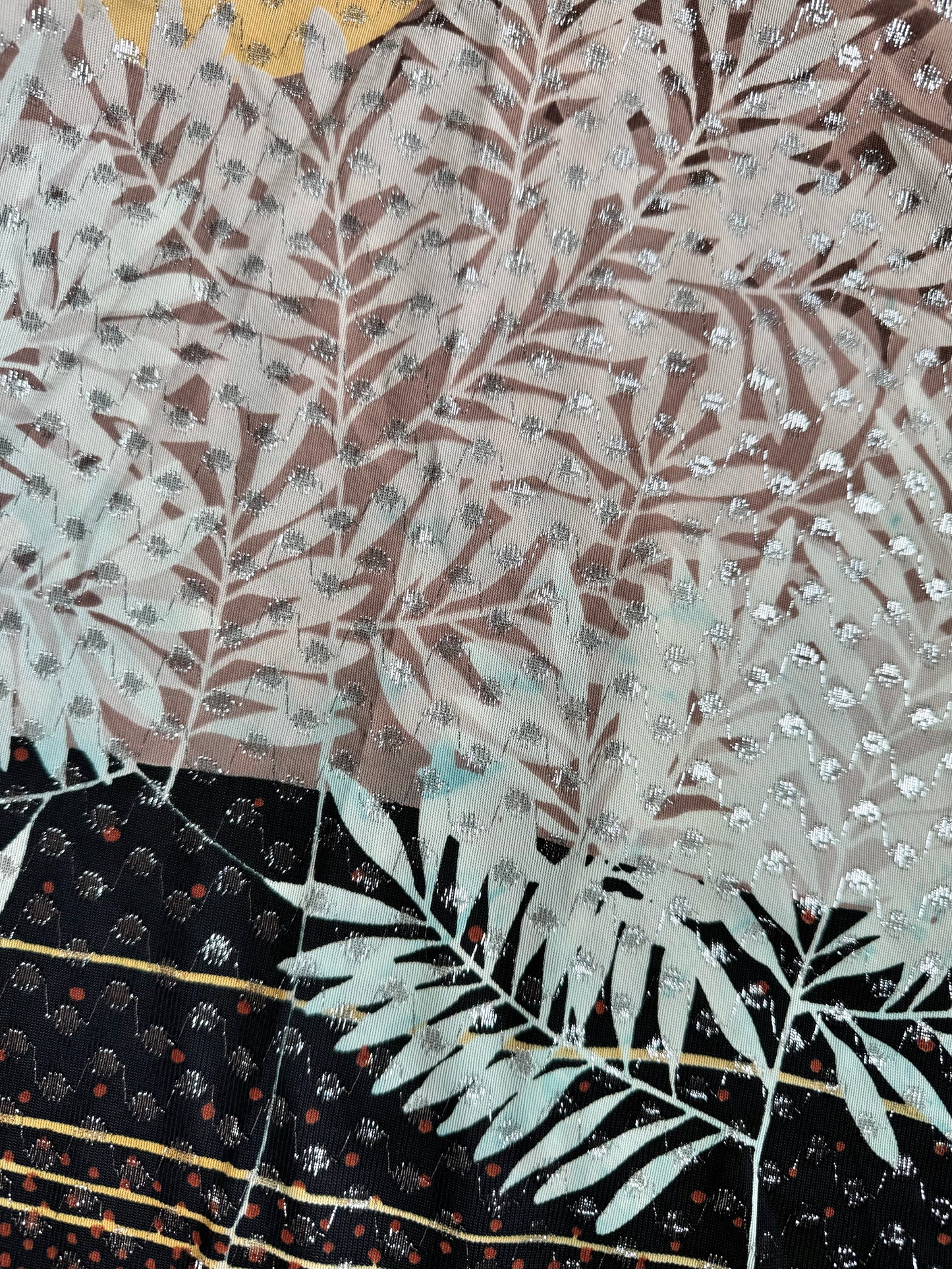 Vintage 1970s Natasha Originals Botanical Print Metallic Disco Shirt | Medium
