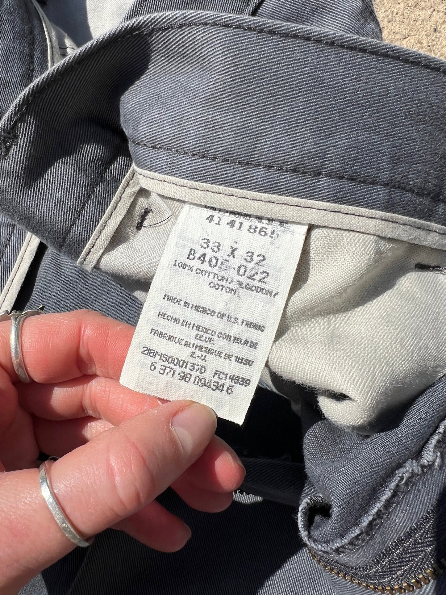Vintage 1990s Lee Grey Pleated Cotton Trousers | Waist 33”