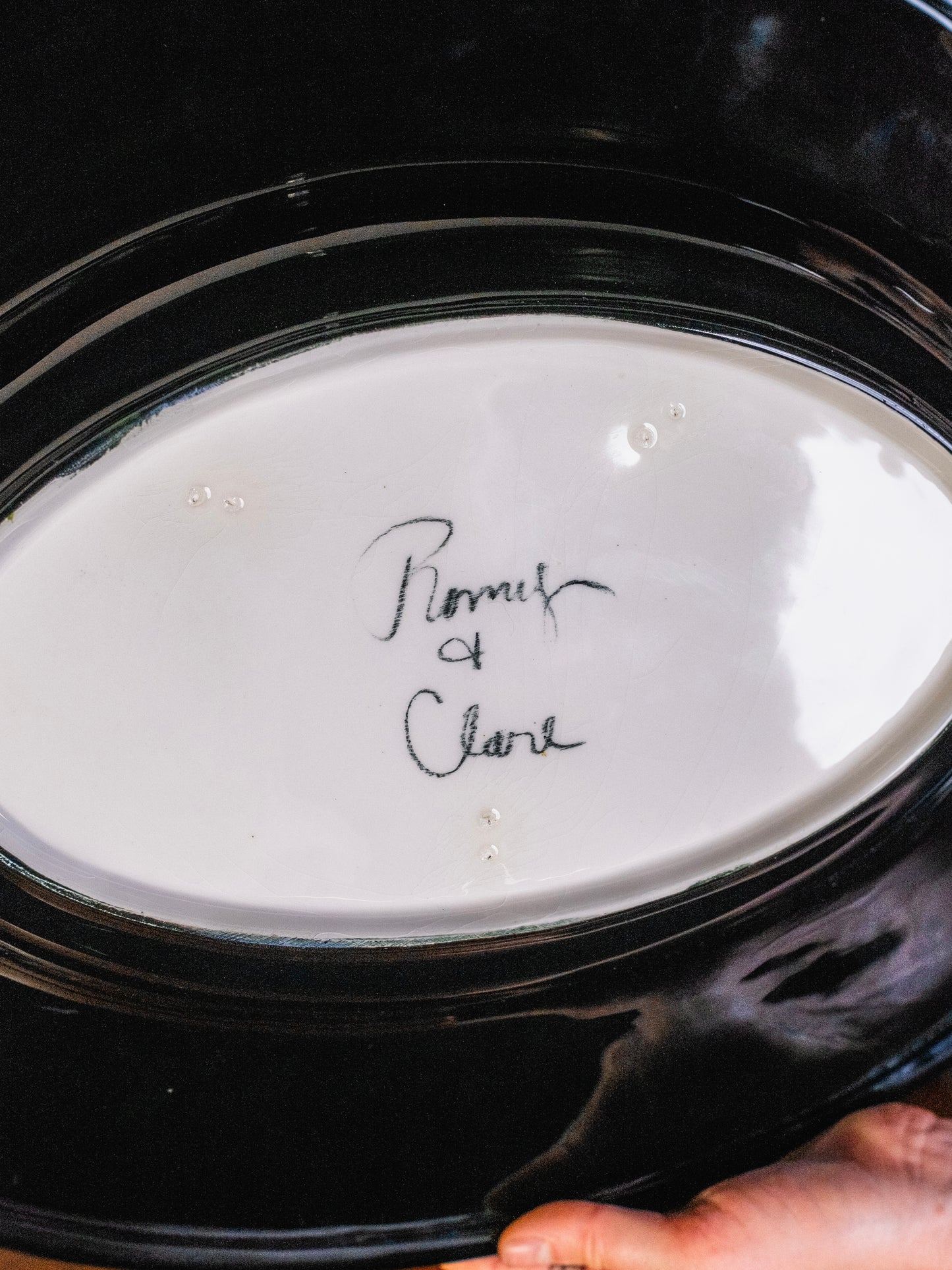 Vintage 1990s Romy & Clare Abstract Pattern Oval Serving Platter