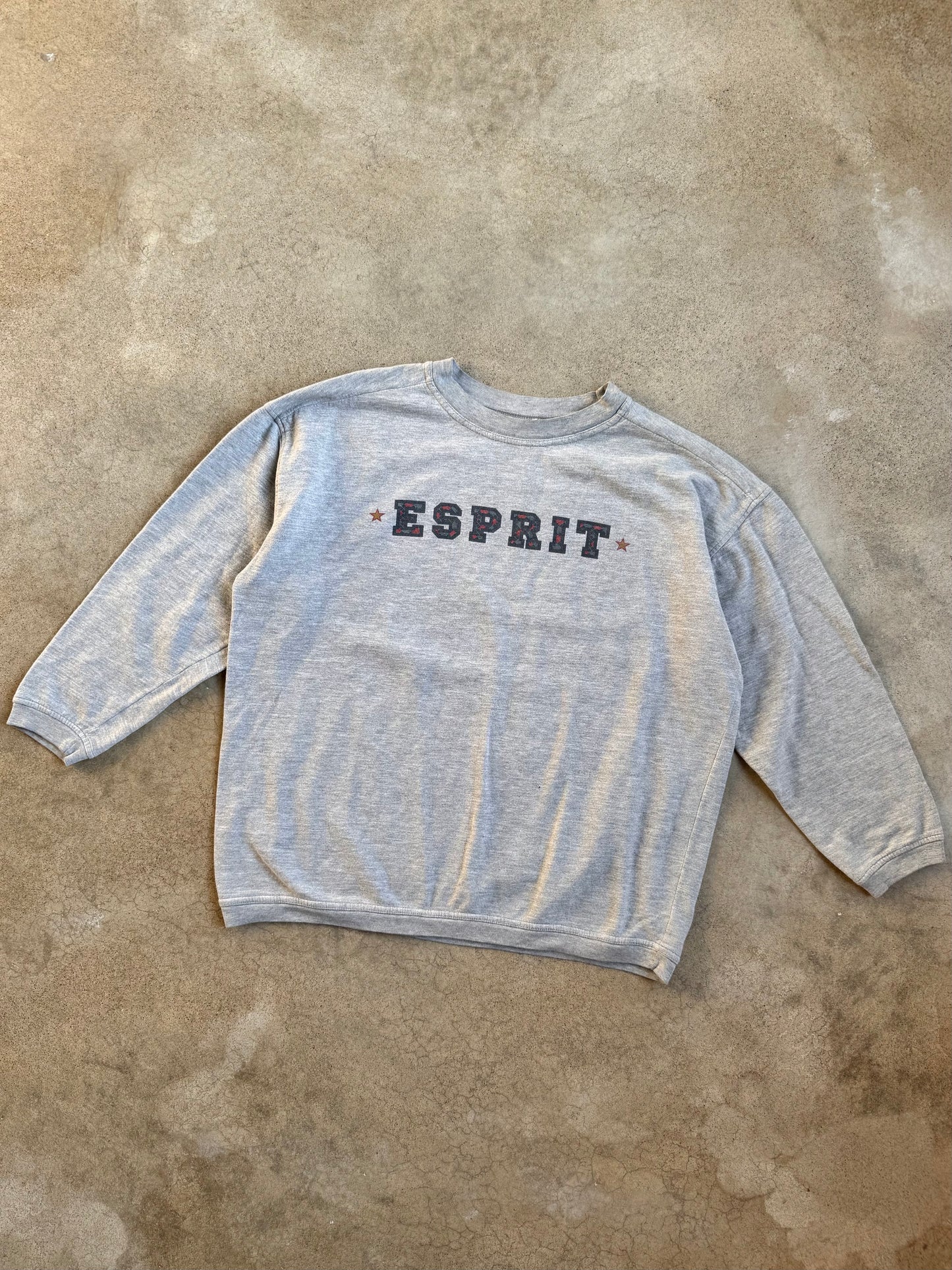 Vintage 1990s Esprit Heather Grey Crewneck Sweatshirt | XL