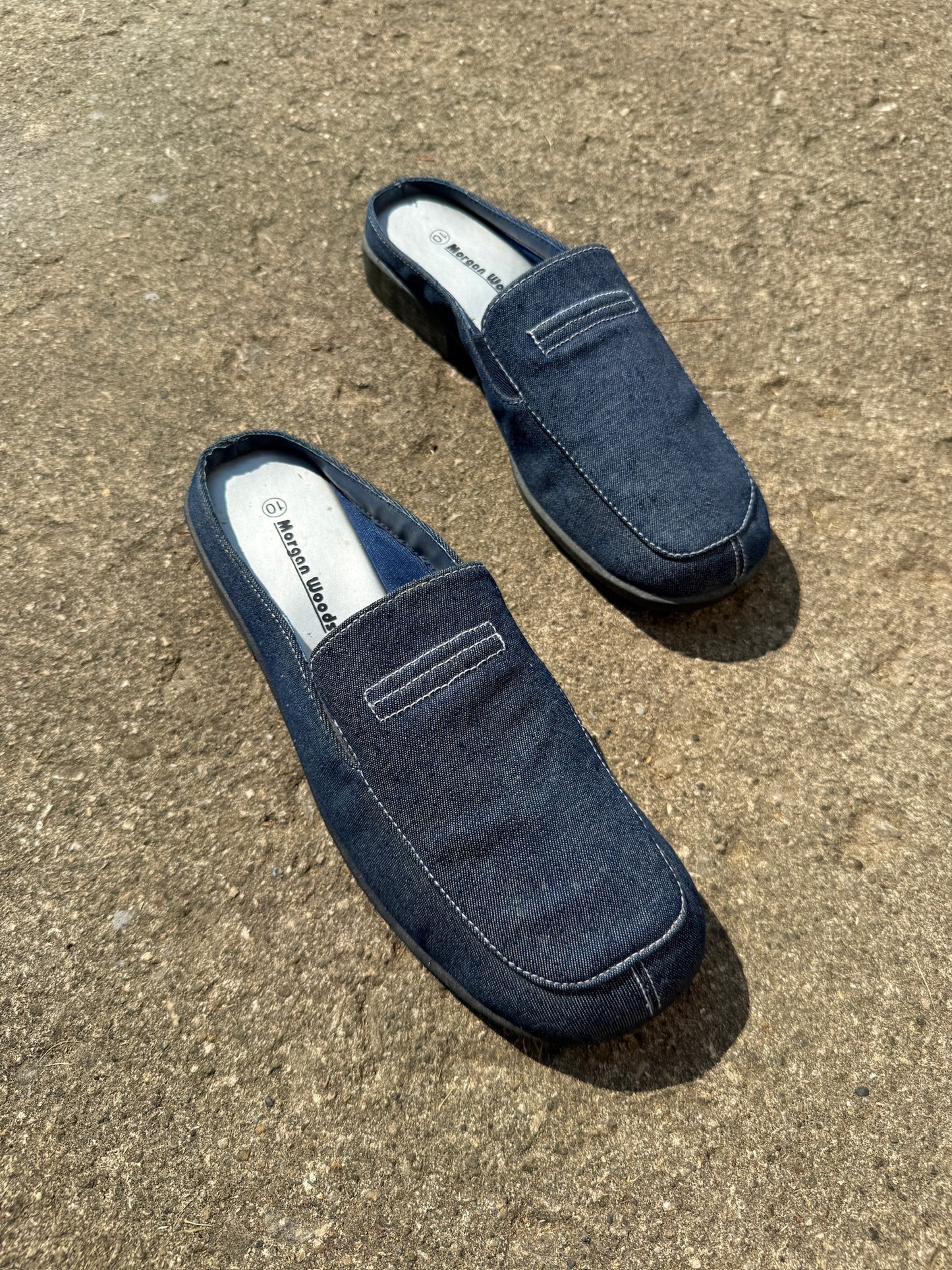Vintage 1990s Morgan Woods Denim Slip-On Shoes | Women’s 10