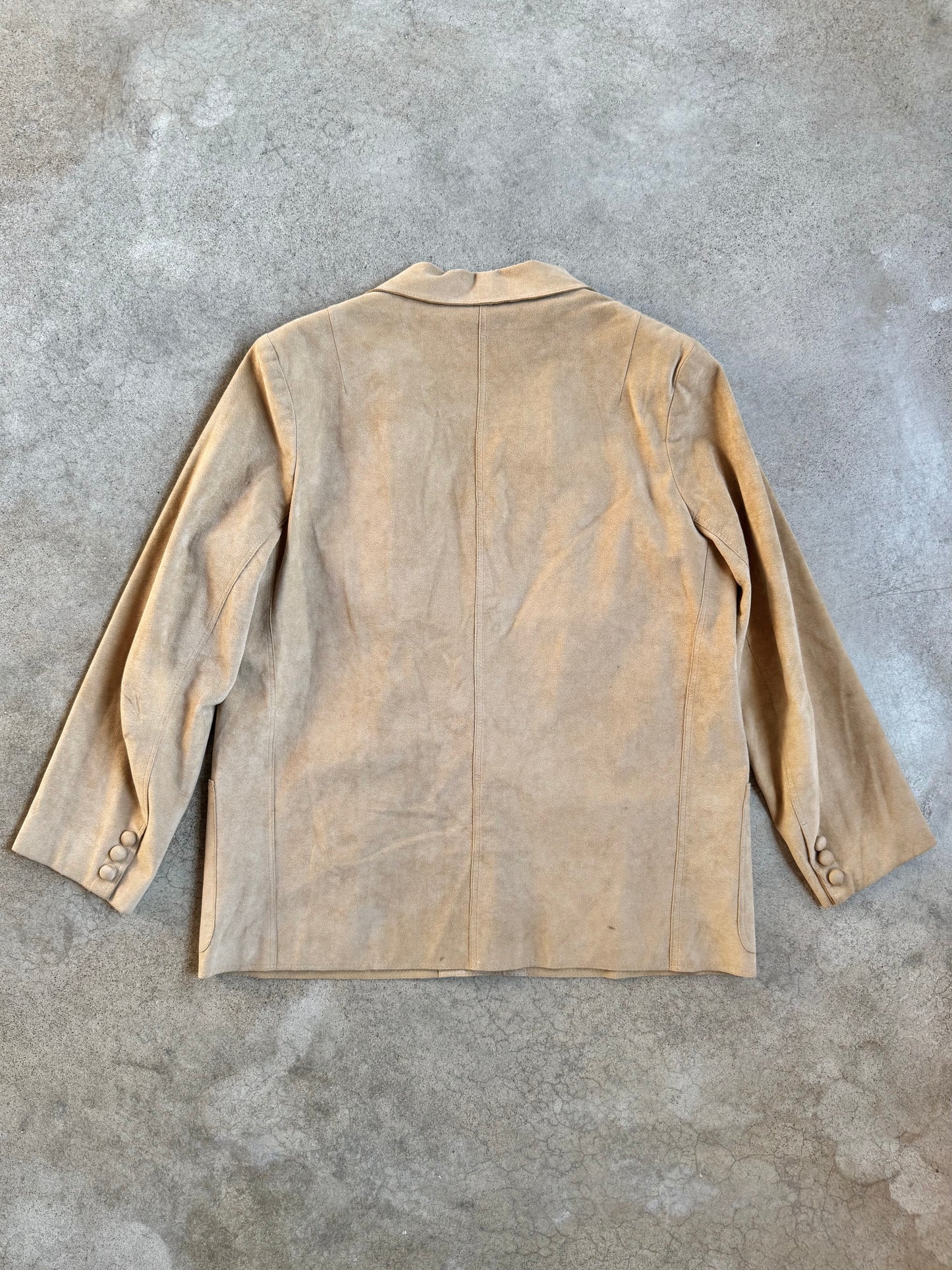 Vintage 1970s Faux Suede Tan Blazer | Large