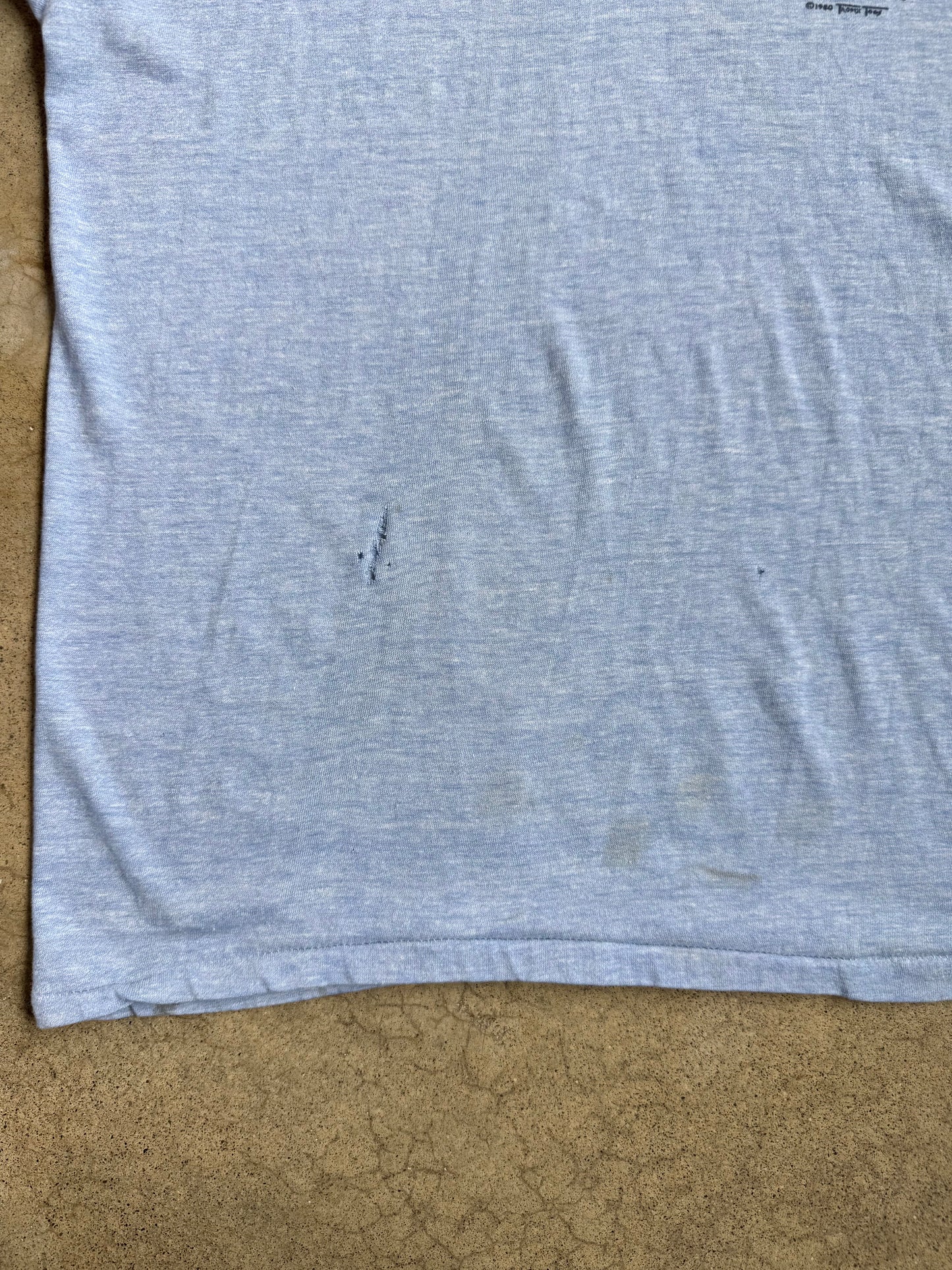 Vintage 1980s “I Slept on Ft. Walton Beach” Blue Ringer Tee | Medium