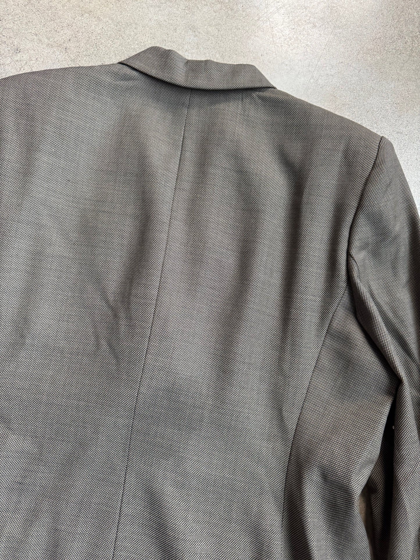 Vintage 1990s Lauren Ralph Lauren Brown Wool Double-Breasted Suit Jacket | Large