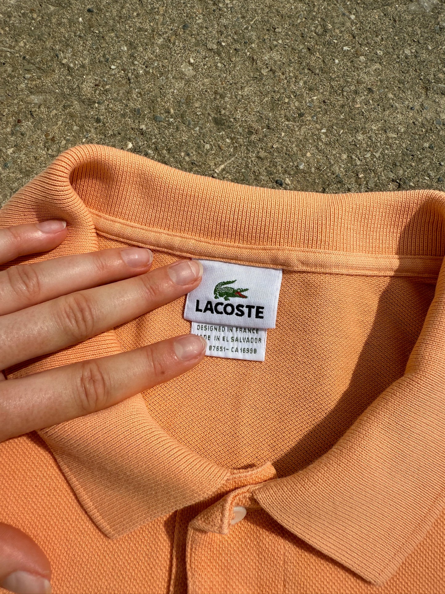 Vintage 1990s Lacoste Orange Cotton Polo Shirt | XXL