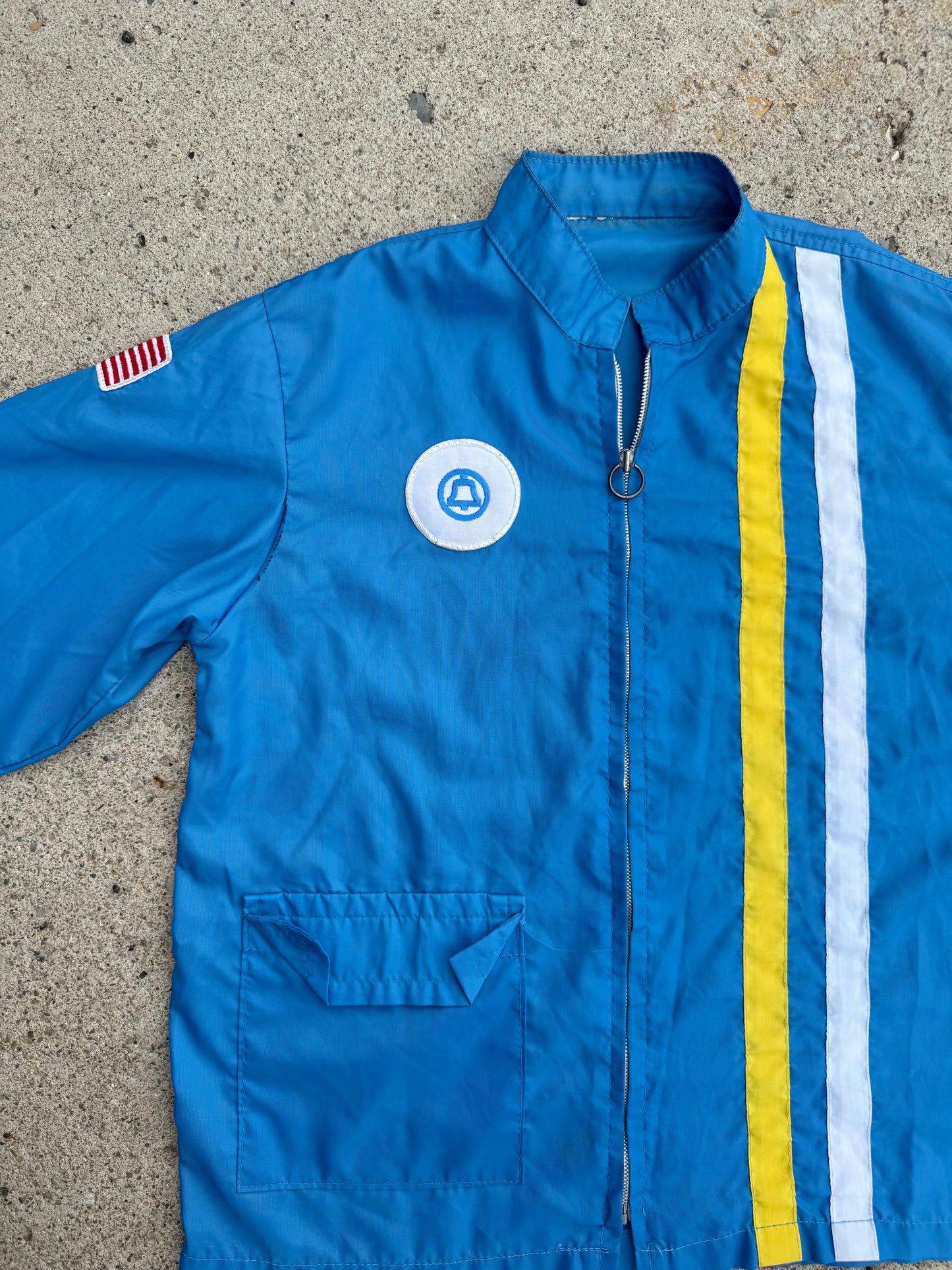 Vintage 1970s Bell Telephone Co. Patched Windbreaker Jacket | Large