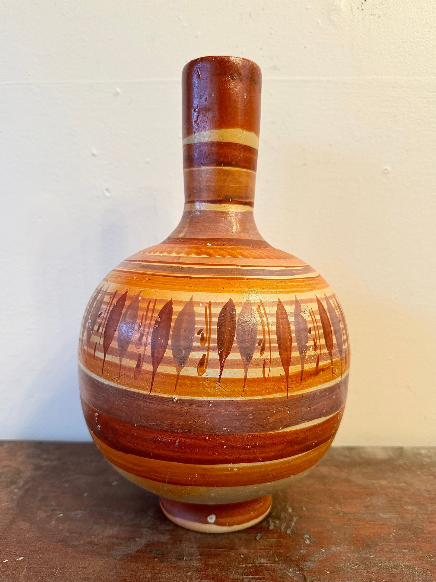 Vintage Hand Painted Mexican Vase