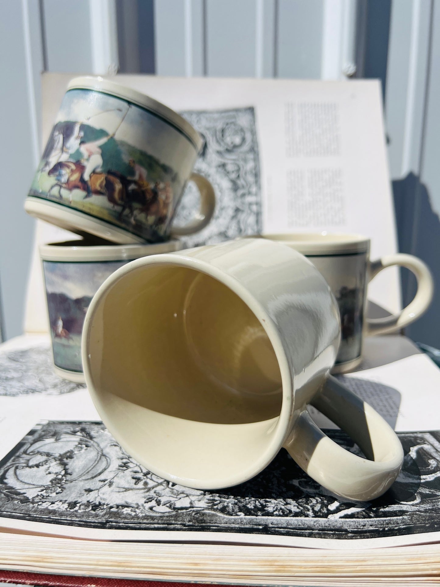 Vintage 1970s Polo Ralph Lauren Equestrian Mugs | Set of 4