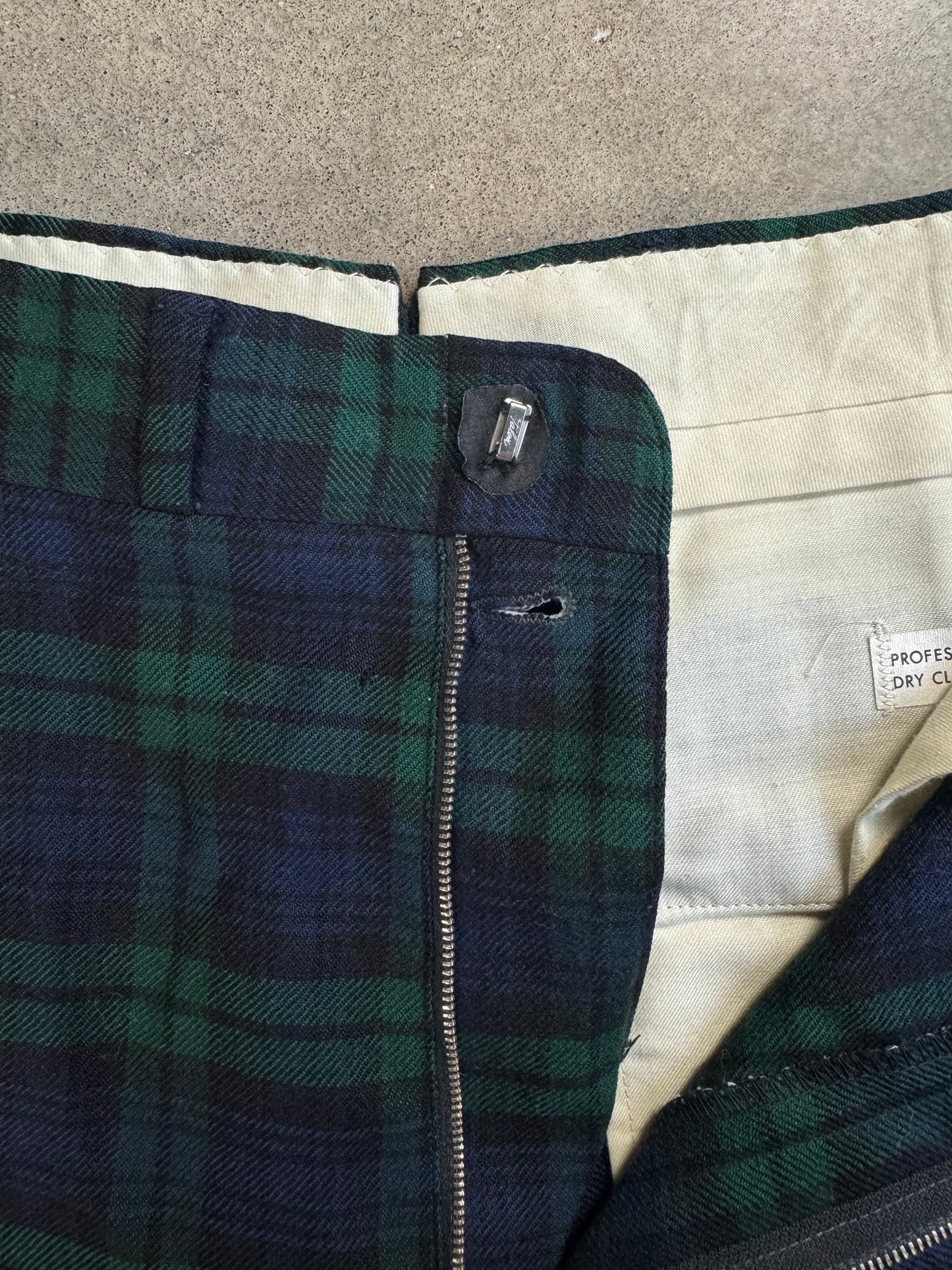 Vintage 1960s Hammond's by Corbin Green & Navy Tartan Plaid Trousers | Waist 32”