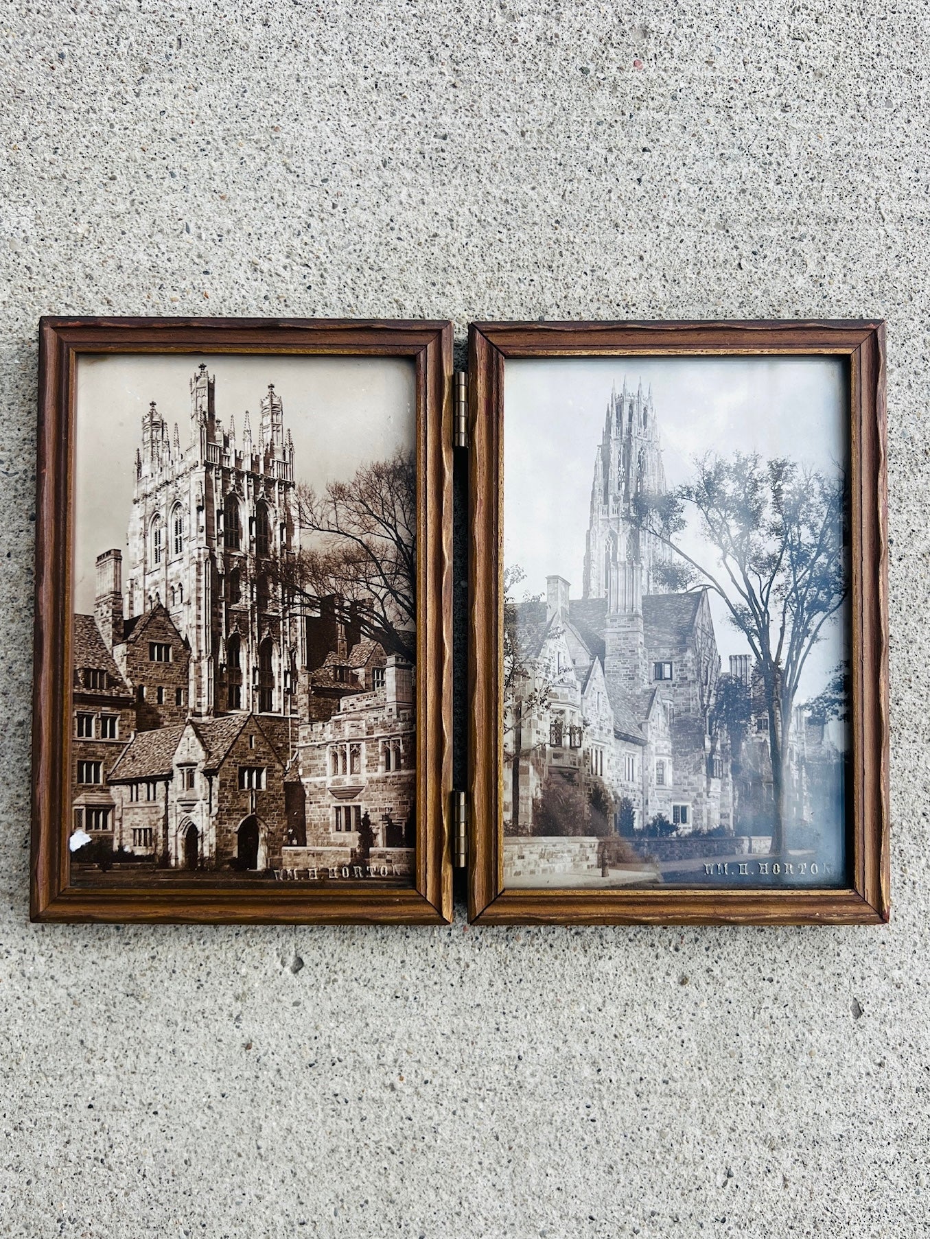 Vintage 1940s Wood Folding Picture Frame Display