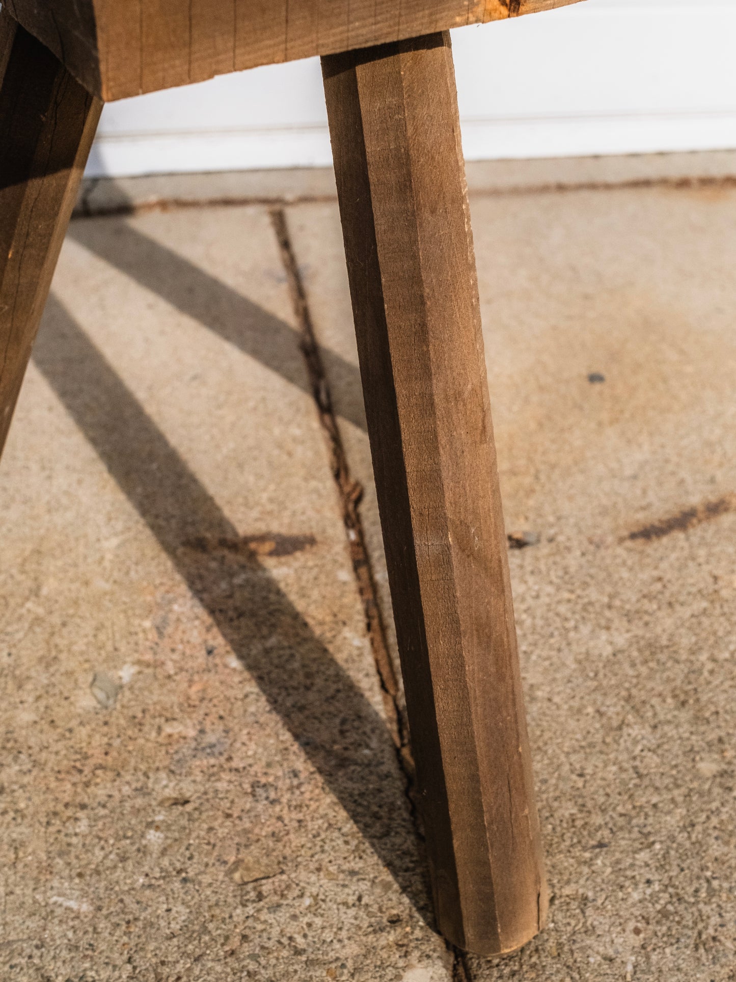 Vintage 1940s Wood 3-Legged Chopping Block Stand