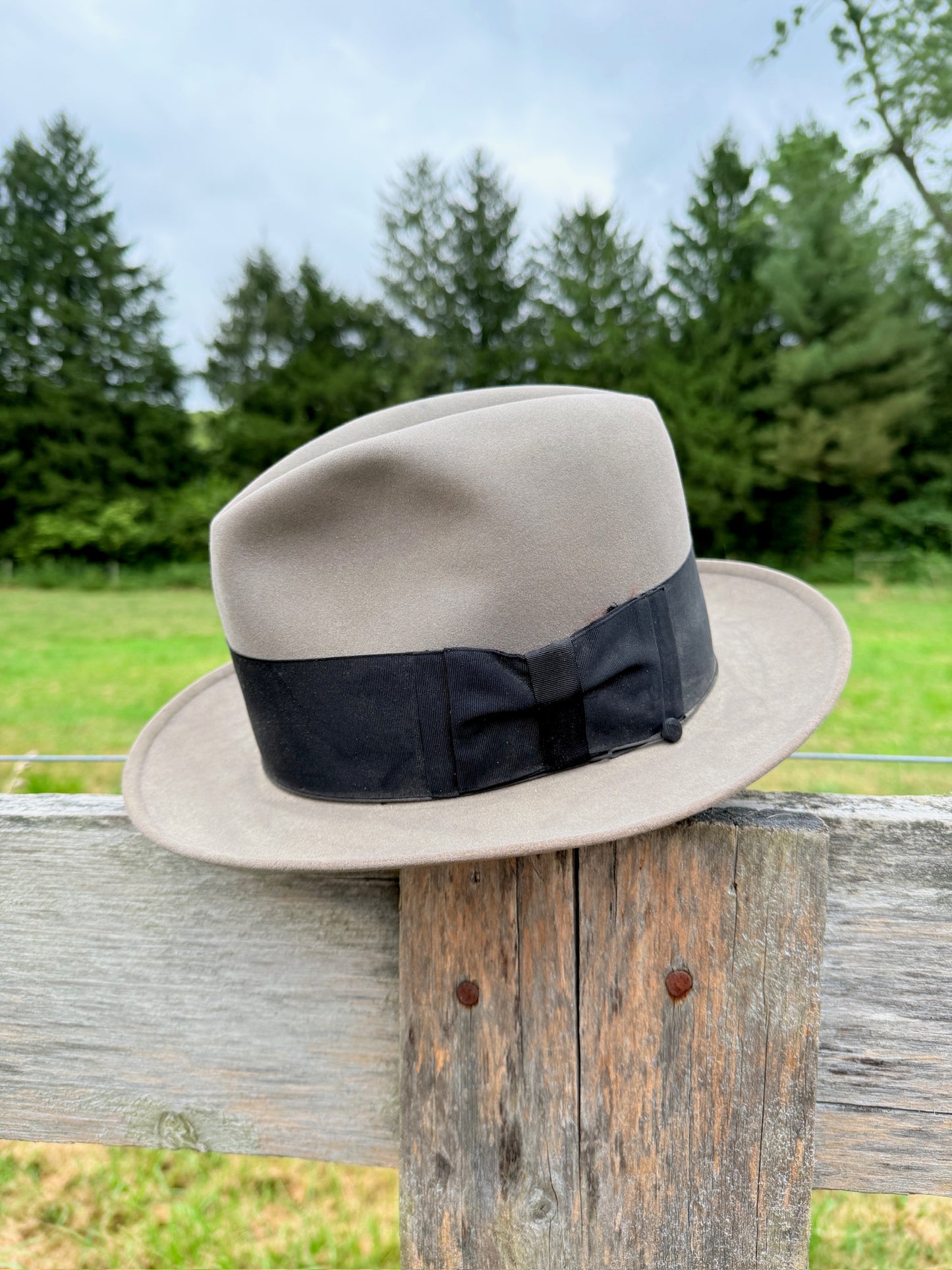 Vintage 1950s Resistol Grey Kitten Finish Beaver Fedora Hat