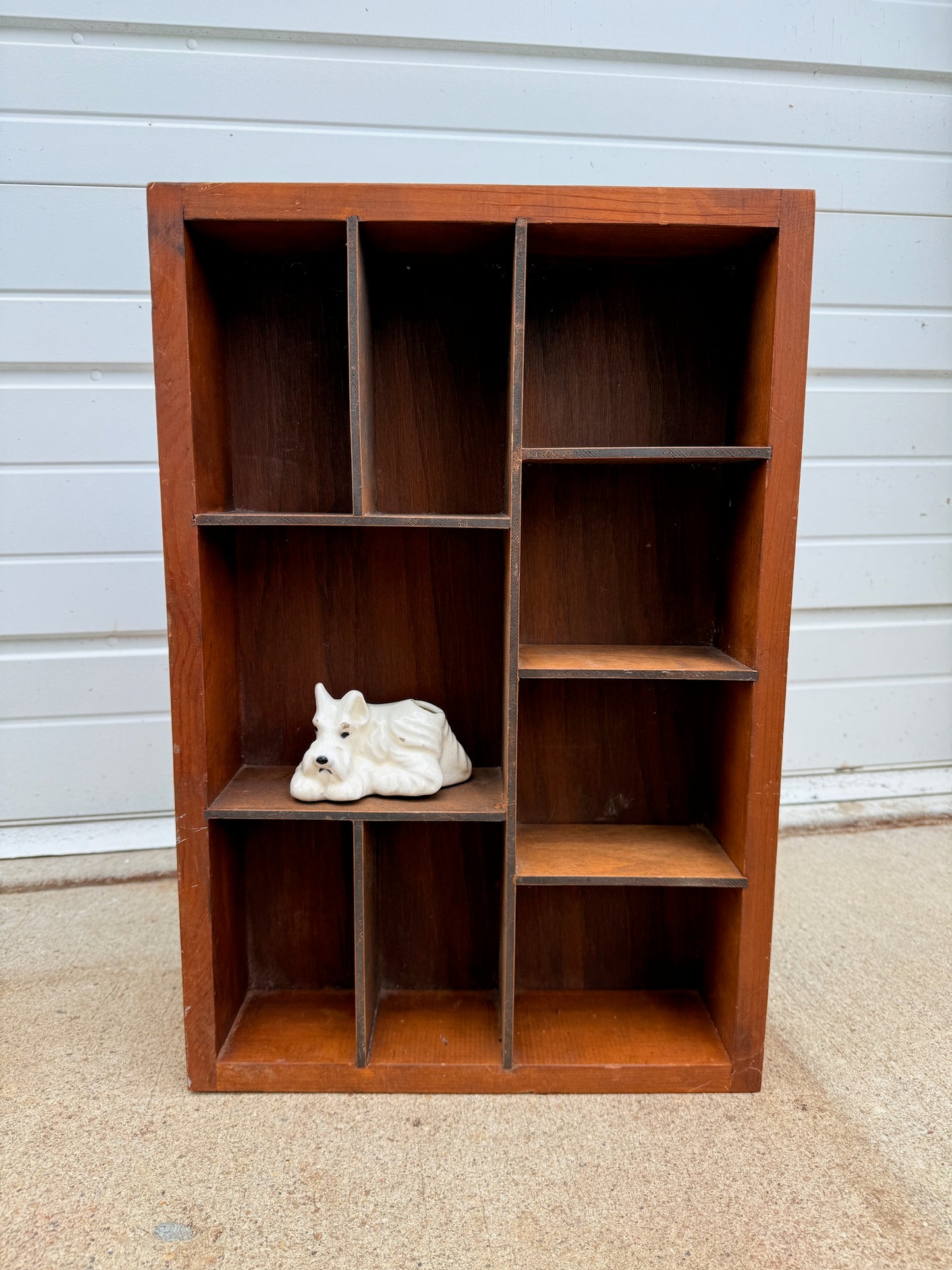 Vintage 1960s Solid Wood Wall Mount Shadow Box