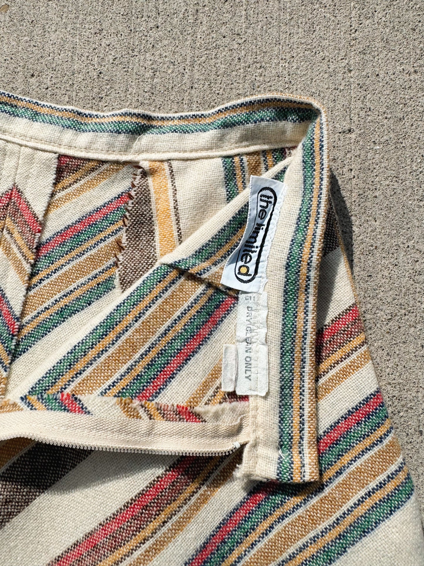 Vintage 1970s The Limited Chevron Stripe Wool Skirt | XS