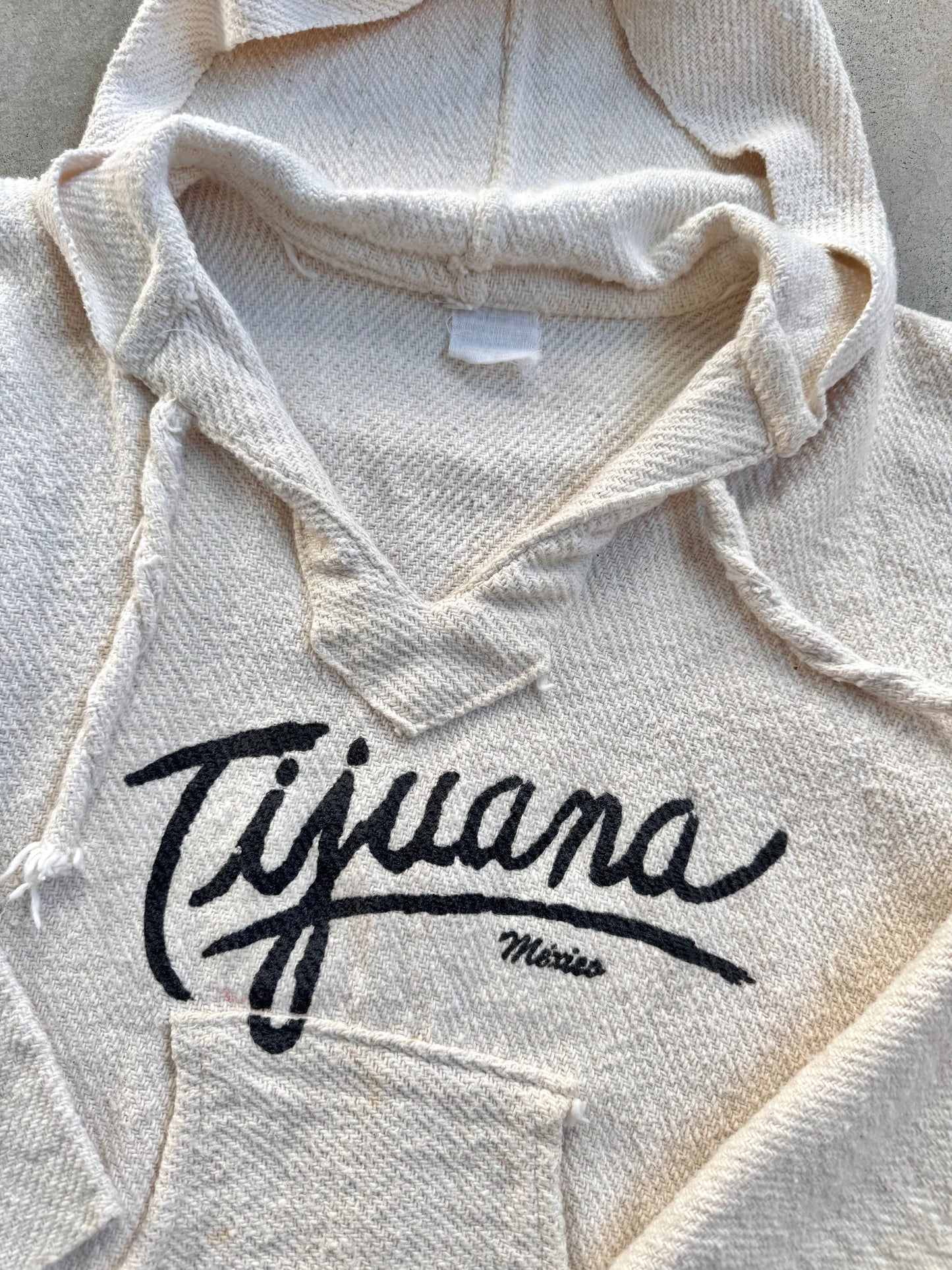 Vintage Tijuana Mexico Woven Cotton Hooded Pullover | XS/S