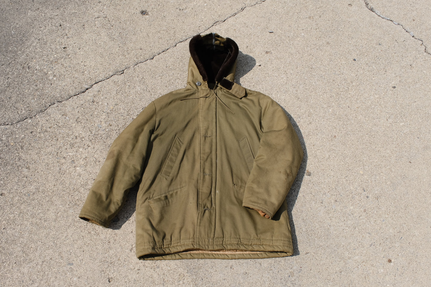 Vintage 40's/50's Distressed Military Parka | Large