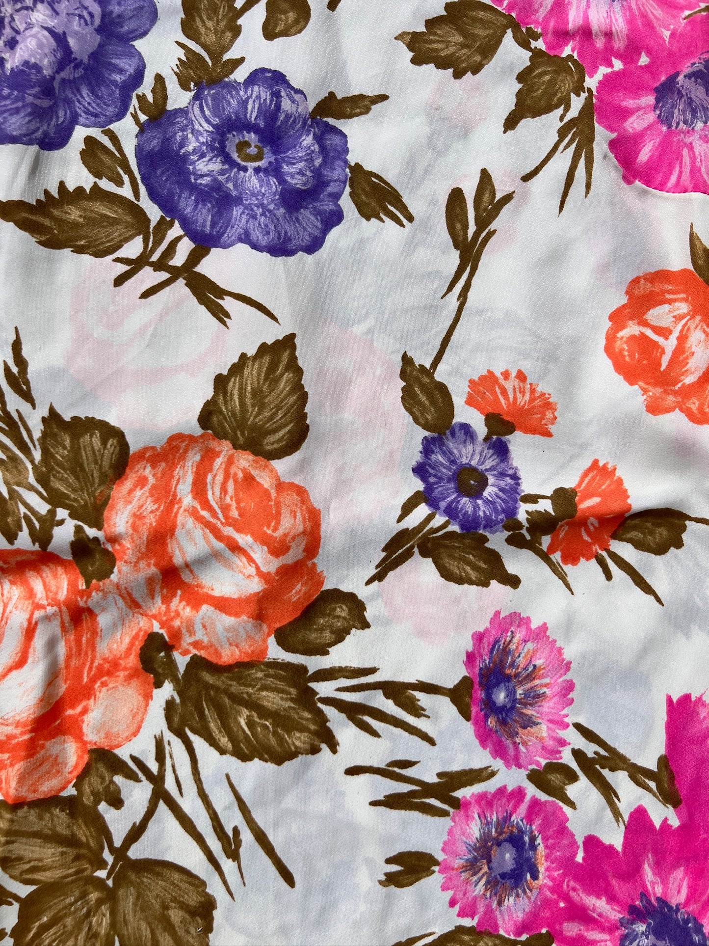 Vintage 1960s Robert Allen Floral Mock Neck Blouse | Small