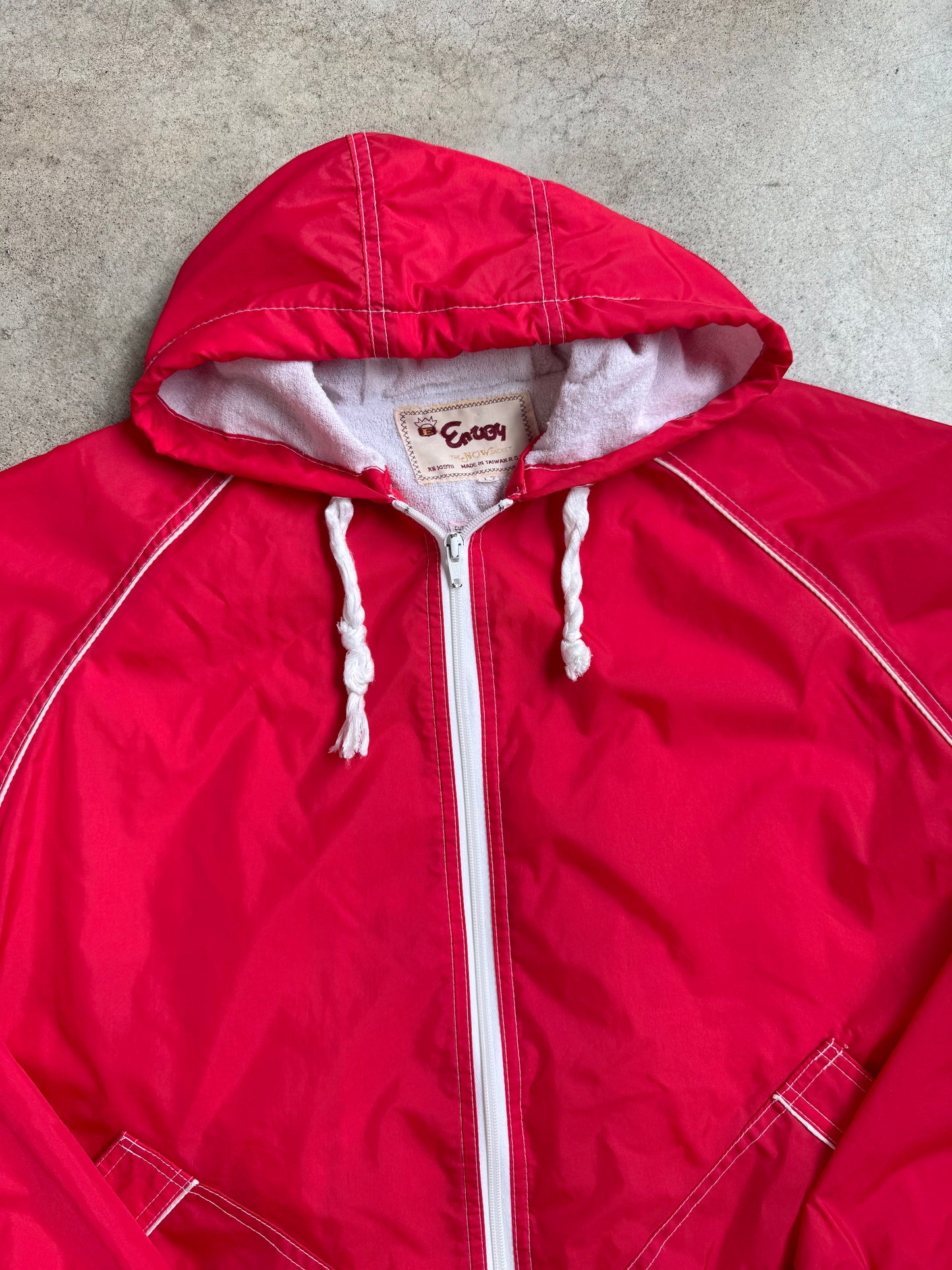 Vintage Envoy Red Windbreaker Zip-Up Jacket | Large