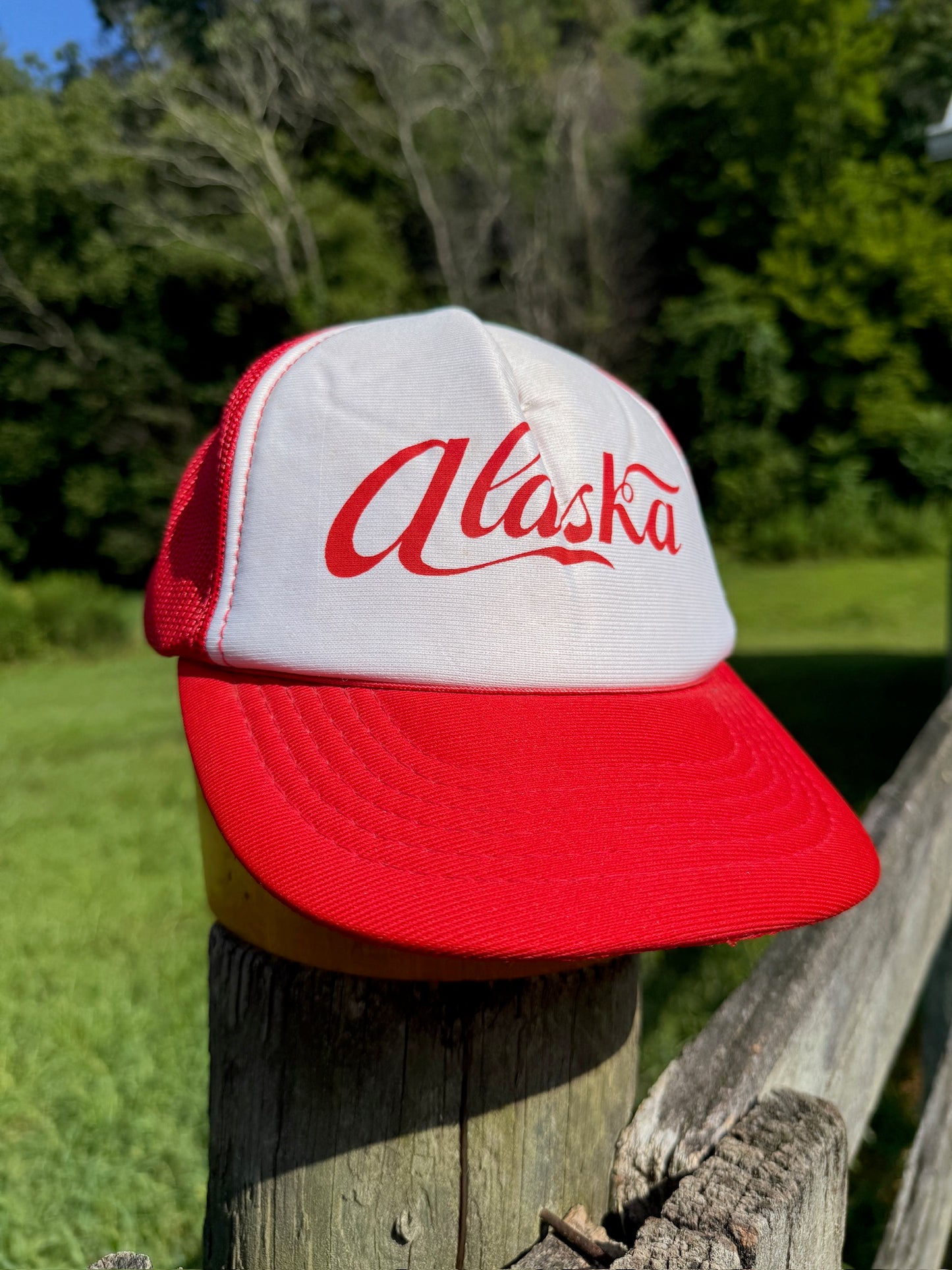 Vintage 1970s Red & White Alaska Trucker Hat