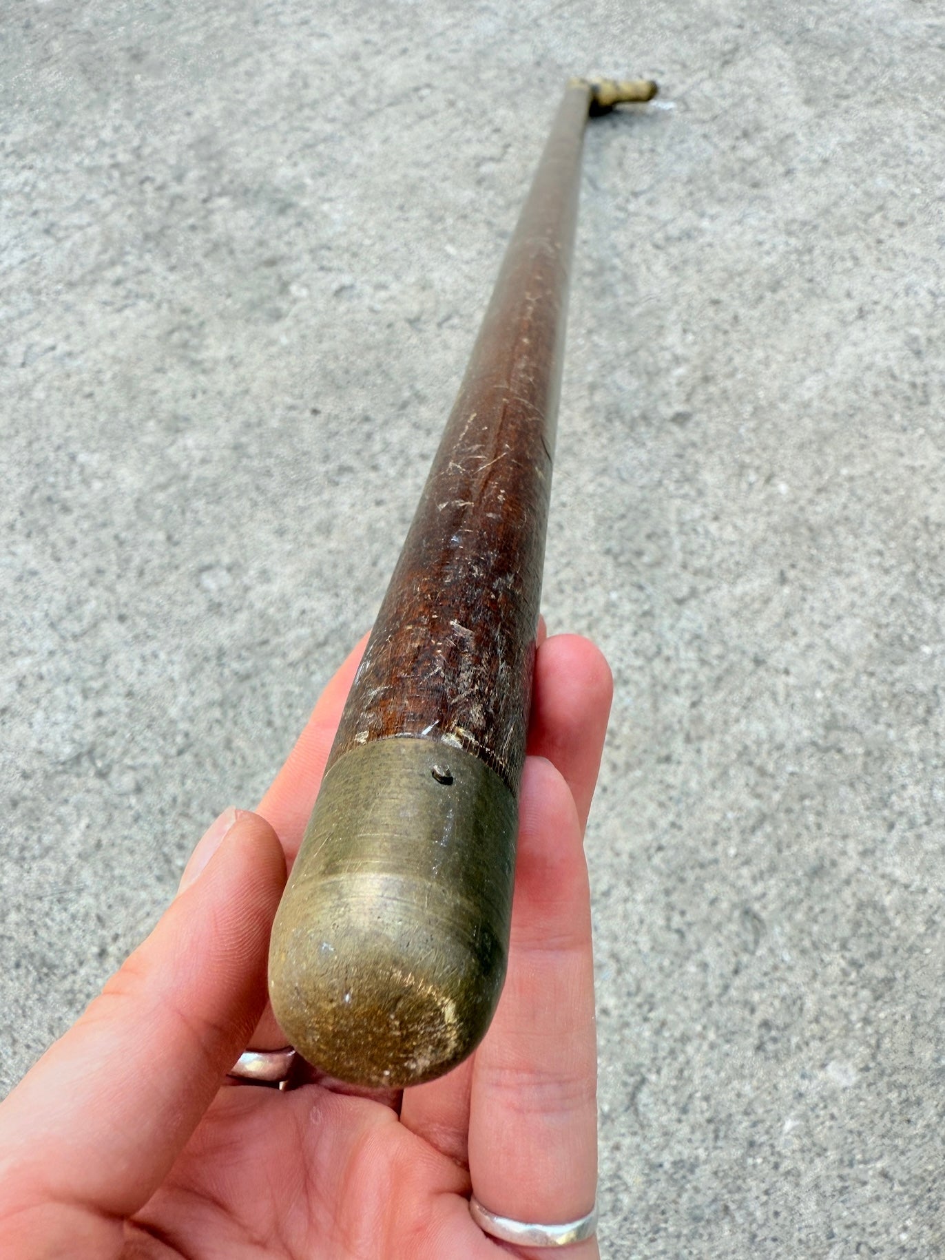 Vintage Wood & Solid Brass Greyhound Head Walking Stick