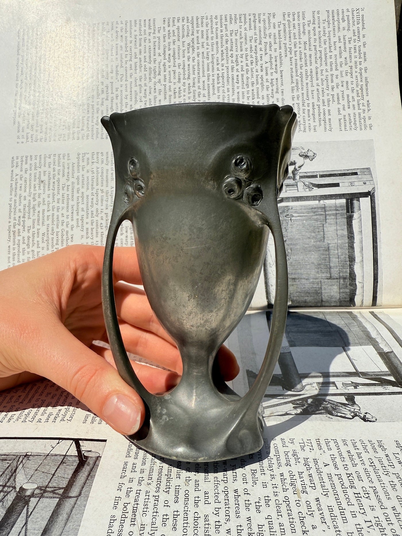 Antique German Kayserzinn Art Nouveau Pewter Chalice