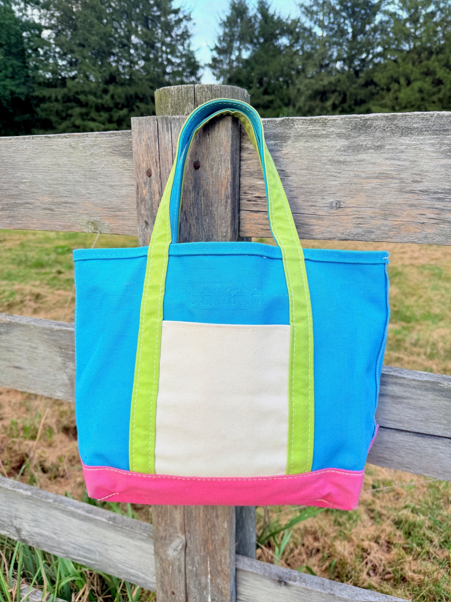 Vintage 1990s L.L. Bean Color-Block Boat & Tote Bag