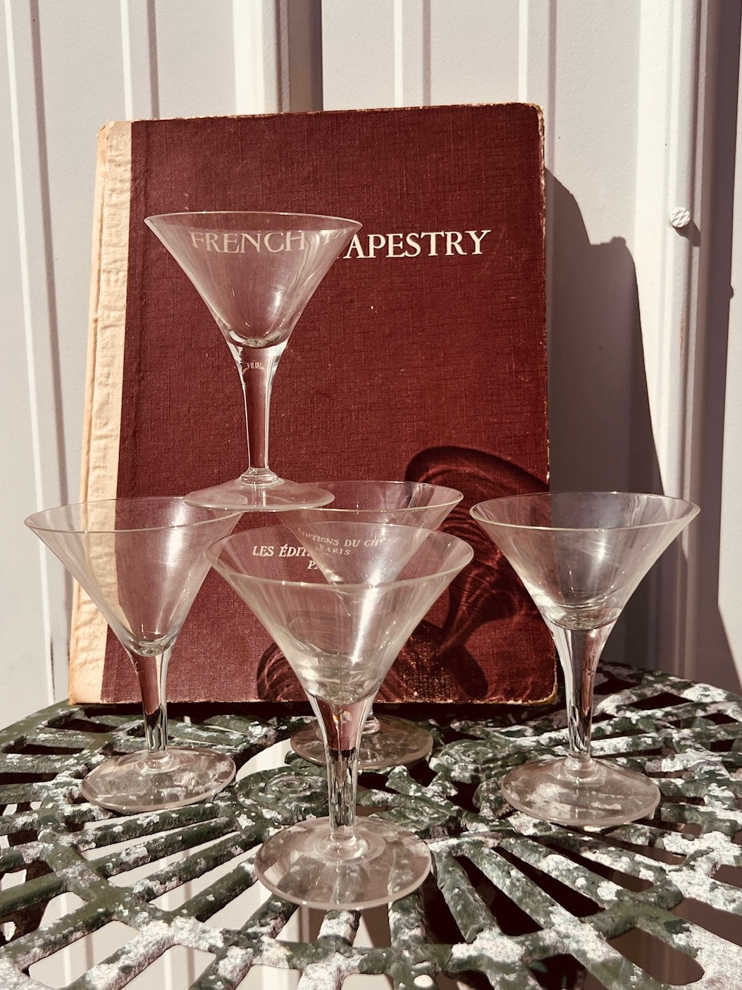 Vintage 1950s MCM Wide Rim Martini Glasses | Set of 5