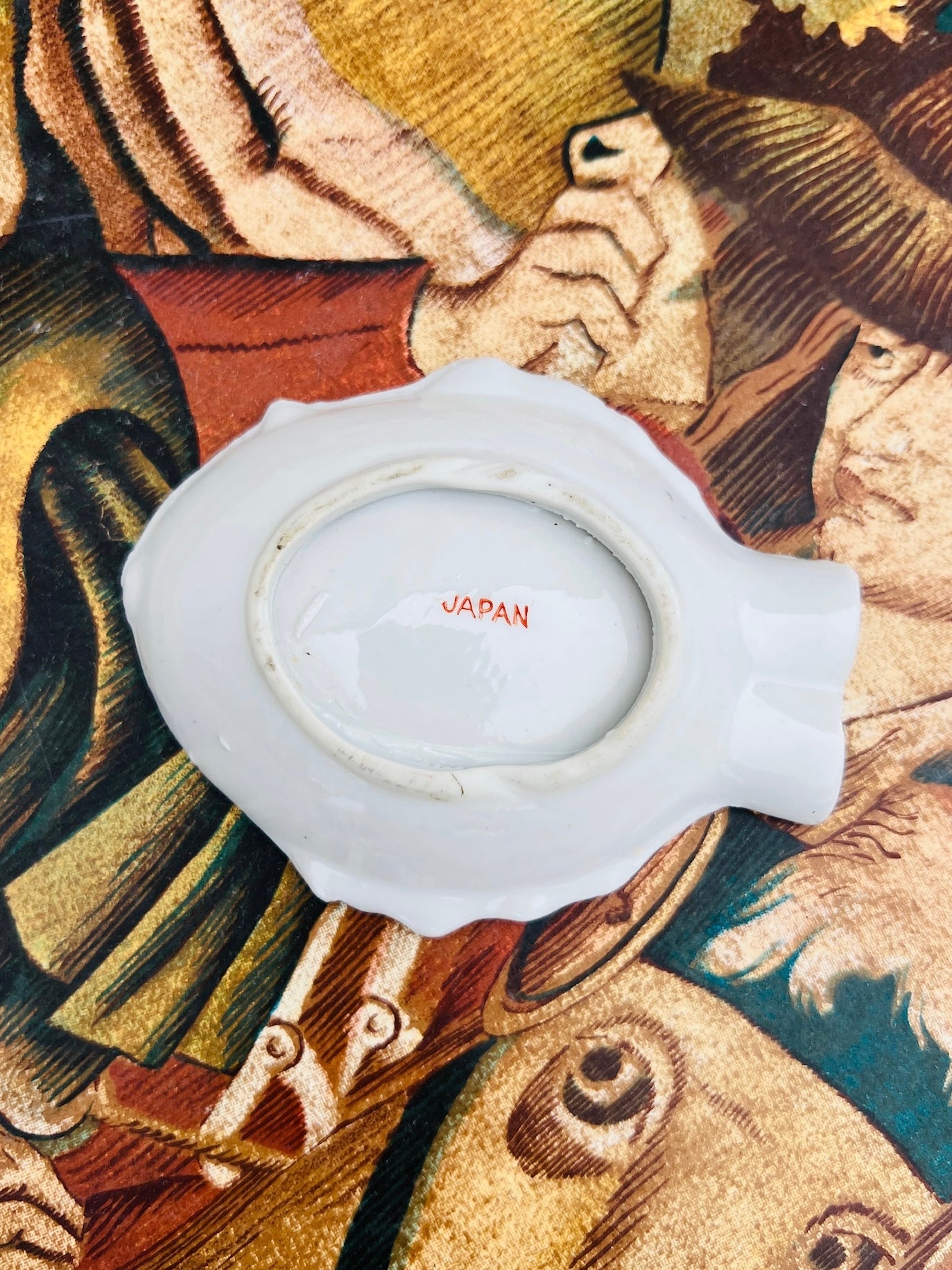 Vintage 1960s White Ceramic Fish Ashtray