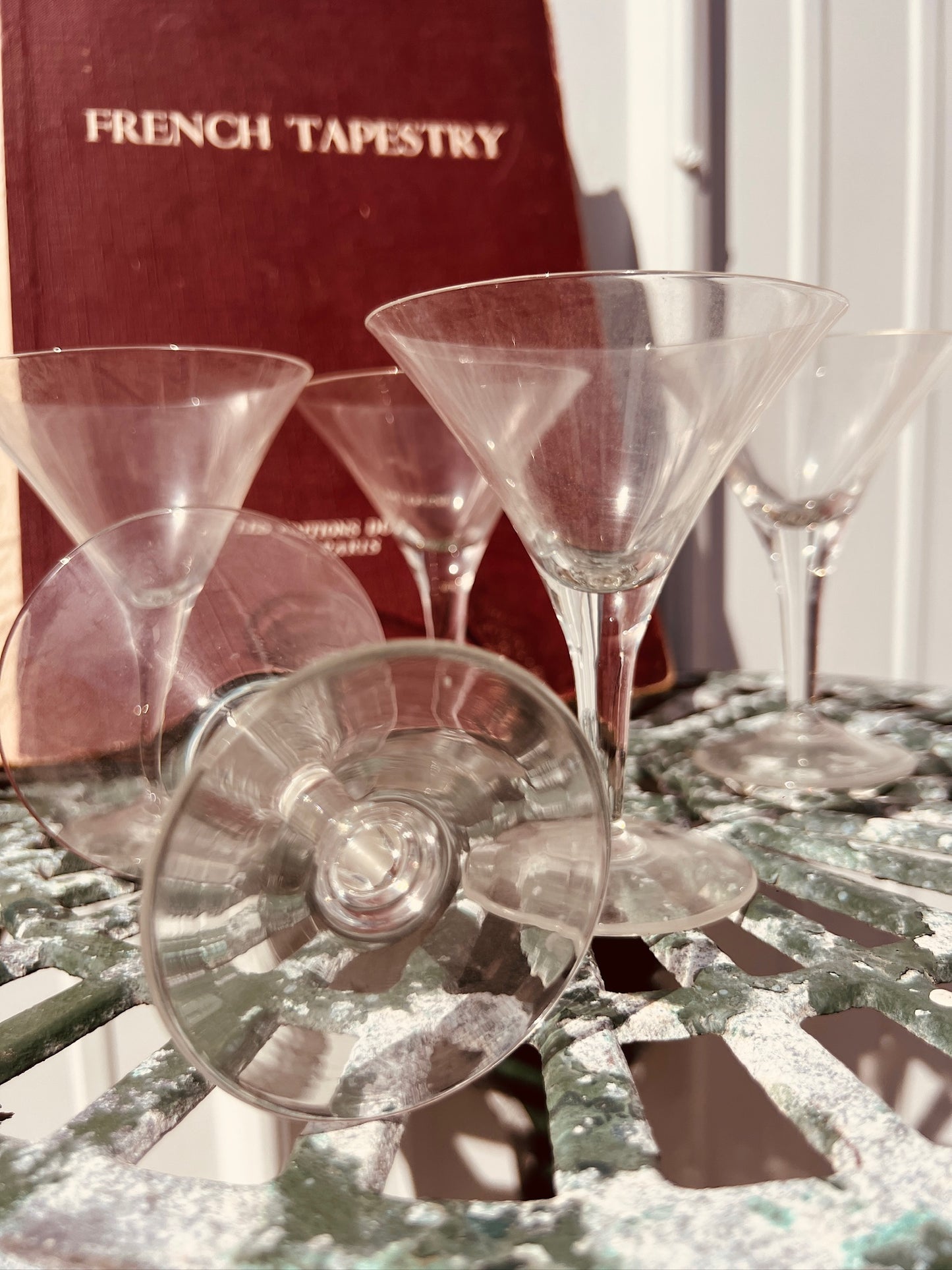 Vintage 1950s MCM Wide Rim Martini Glasses | Set of 5