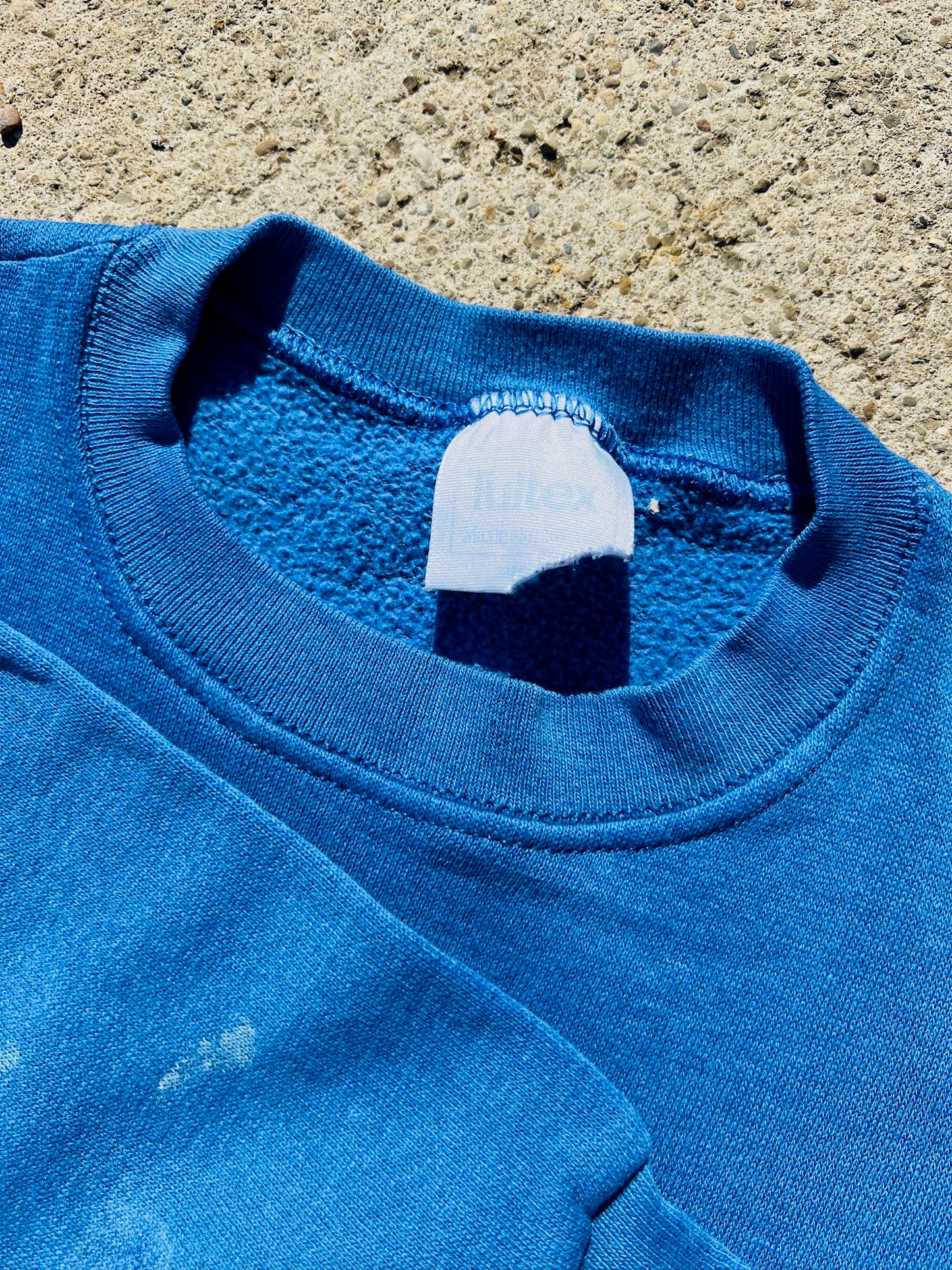 Vintage 1980s Tultex Worn Blue Crewneck Sweatshirt | Medium