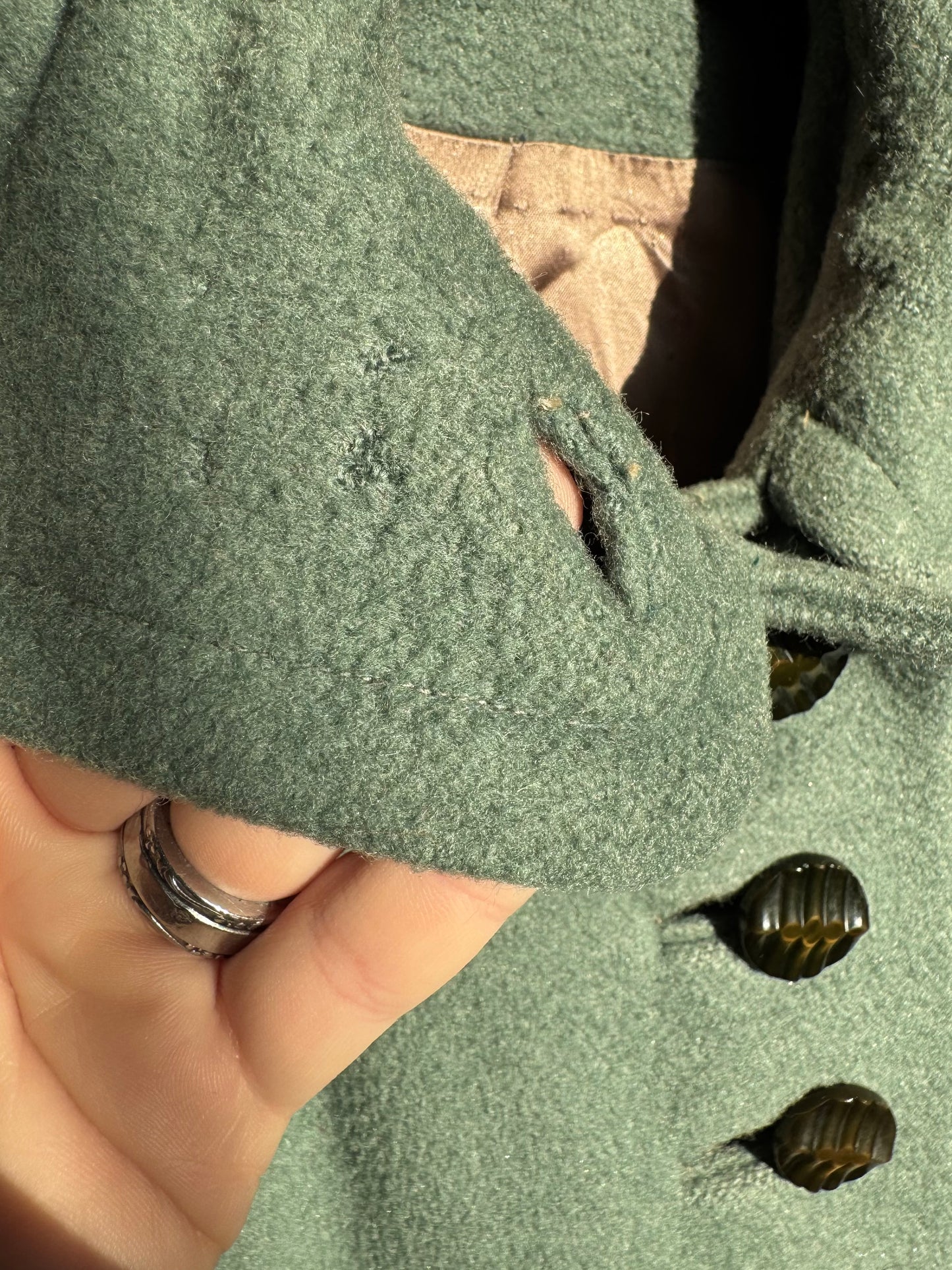 Vintage 1940s Miss Mode Mint Green Wool Swing Coat | Medium