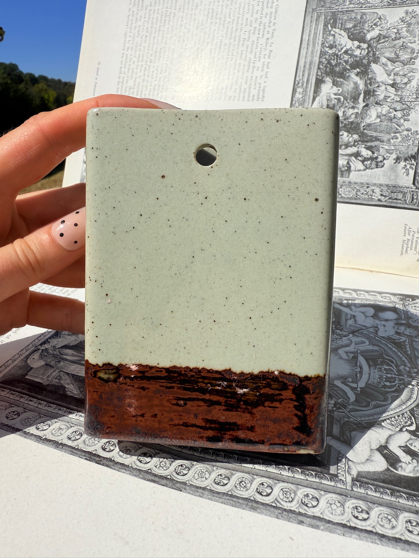Vintage 1970s Ceramic Floral Pattern Wall Pocket
