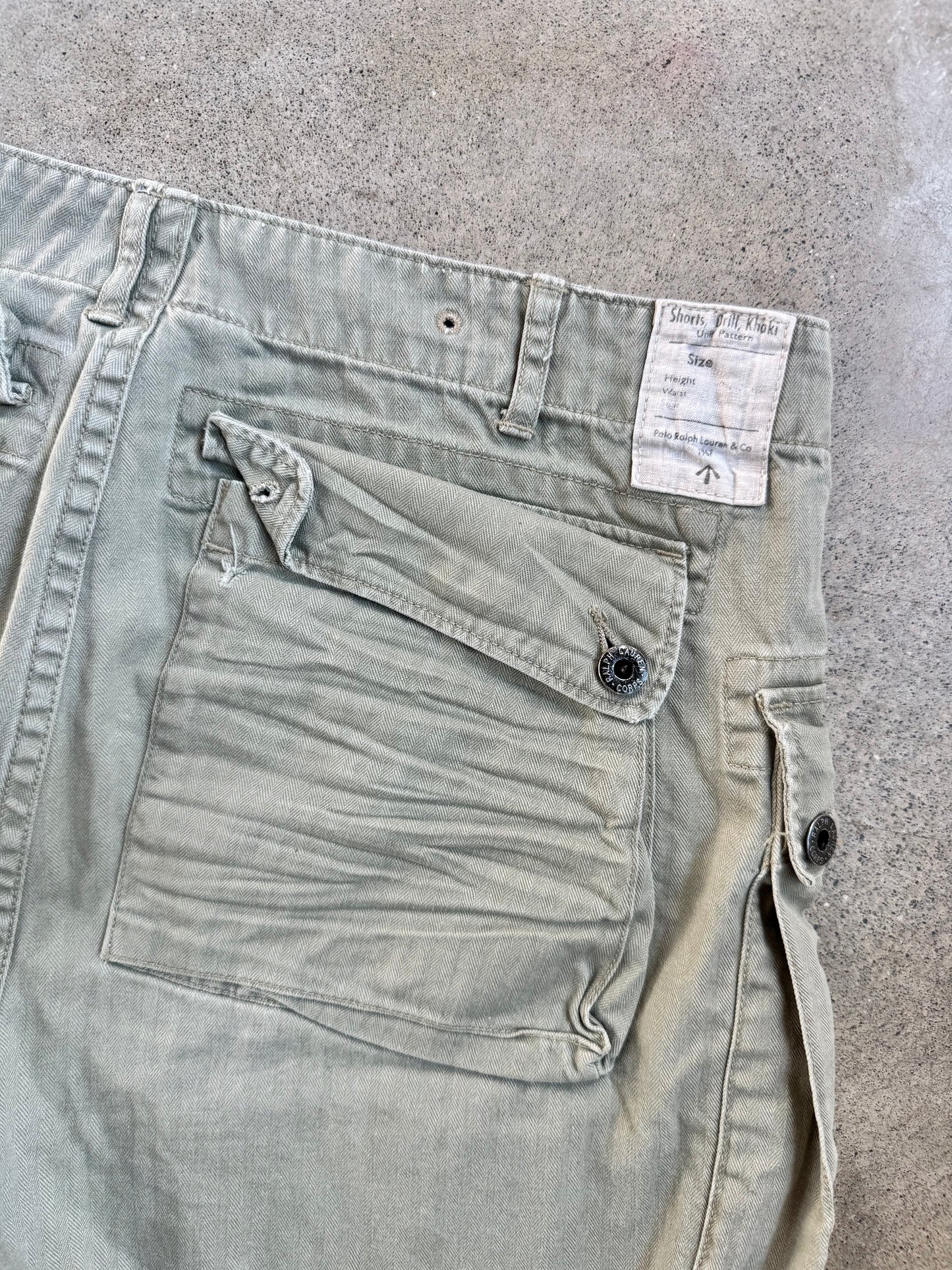 Vintage 1990s Polo Ralph Lauren Green Surplus Fit Cargo Shorts | 33
