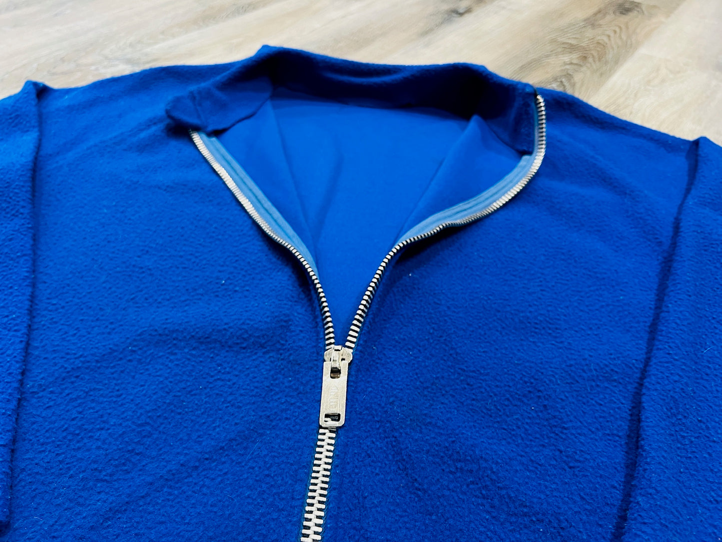 Vintage 1980s Blue Fleece Zip-Up Lightweight Jacket | L/XL