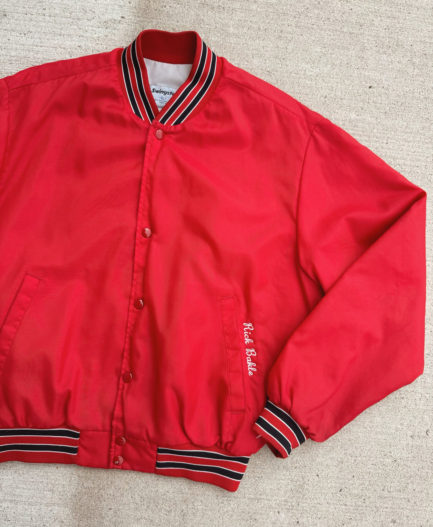 Vintage 1980s St. Charles Embroidered Varsity Bomber Jacket | Large