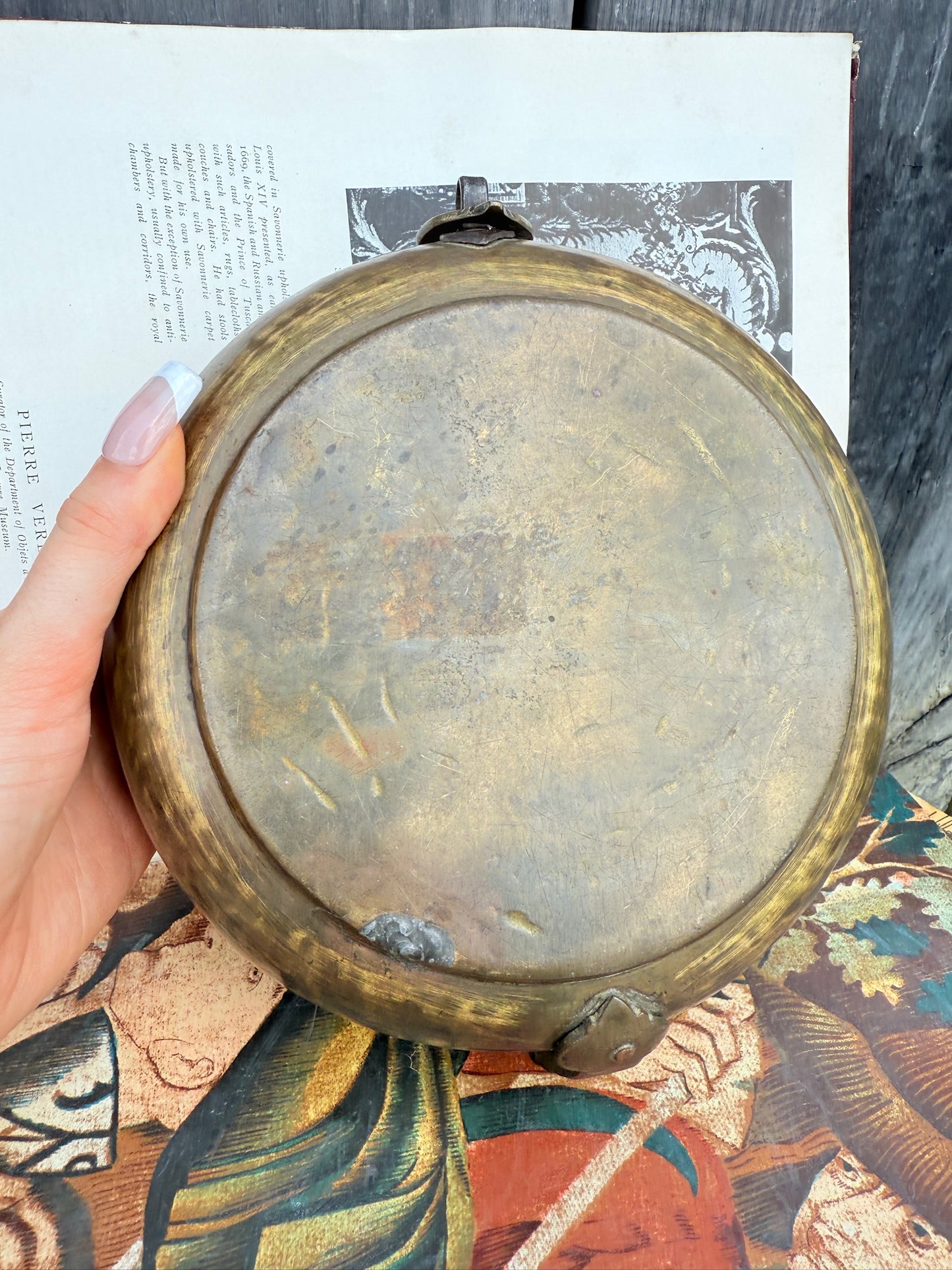 Antique Style Solid Brass Indian Chapati Round Box