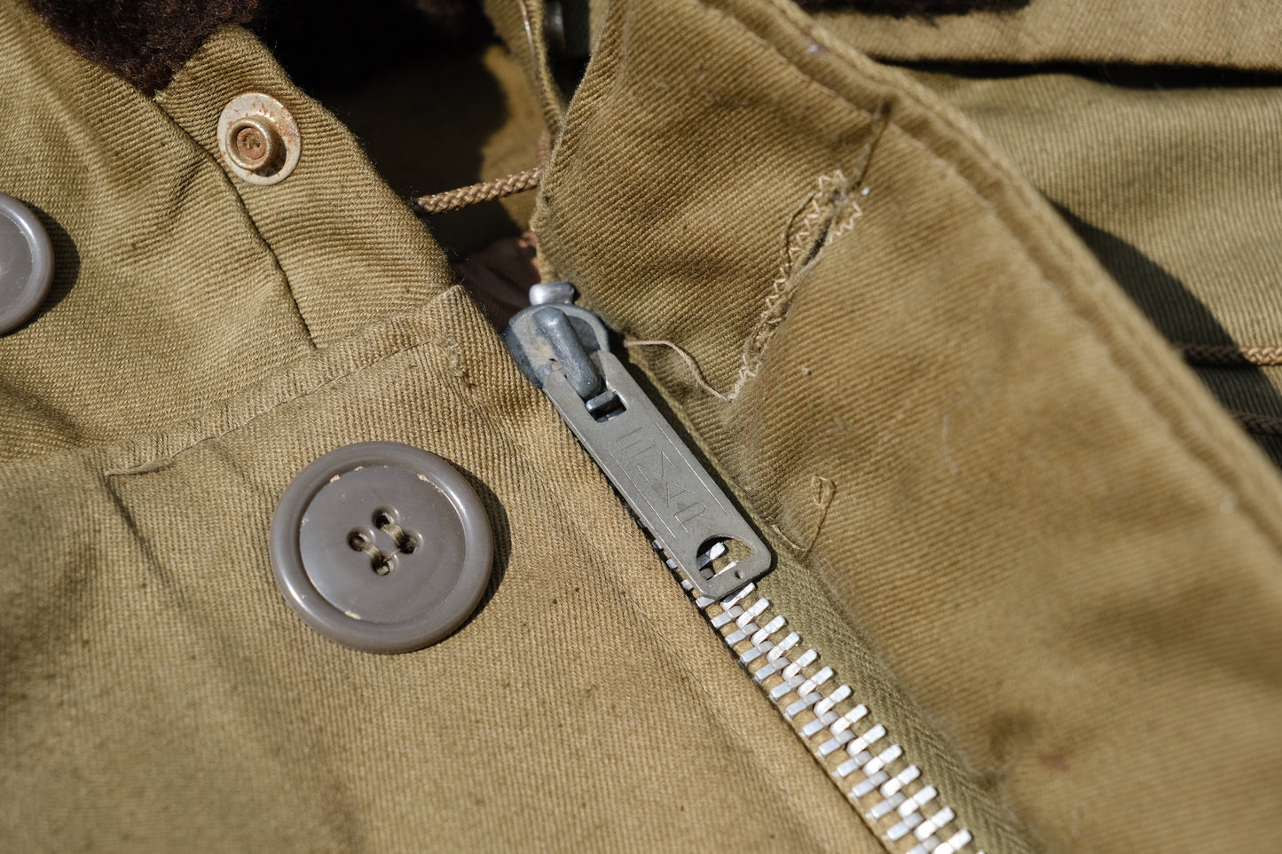Vintage 40's/50's Distressed Military Parka | Large