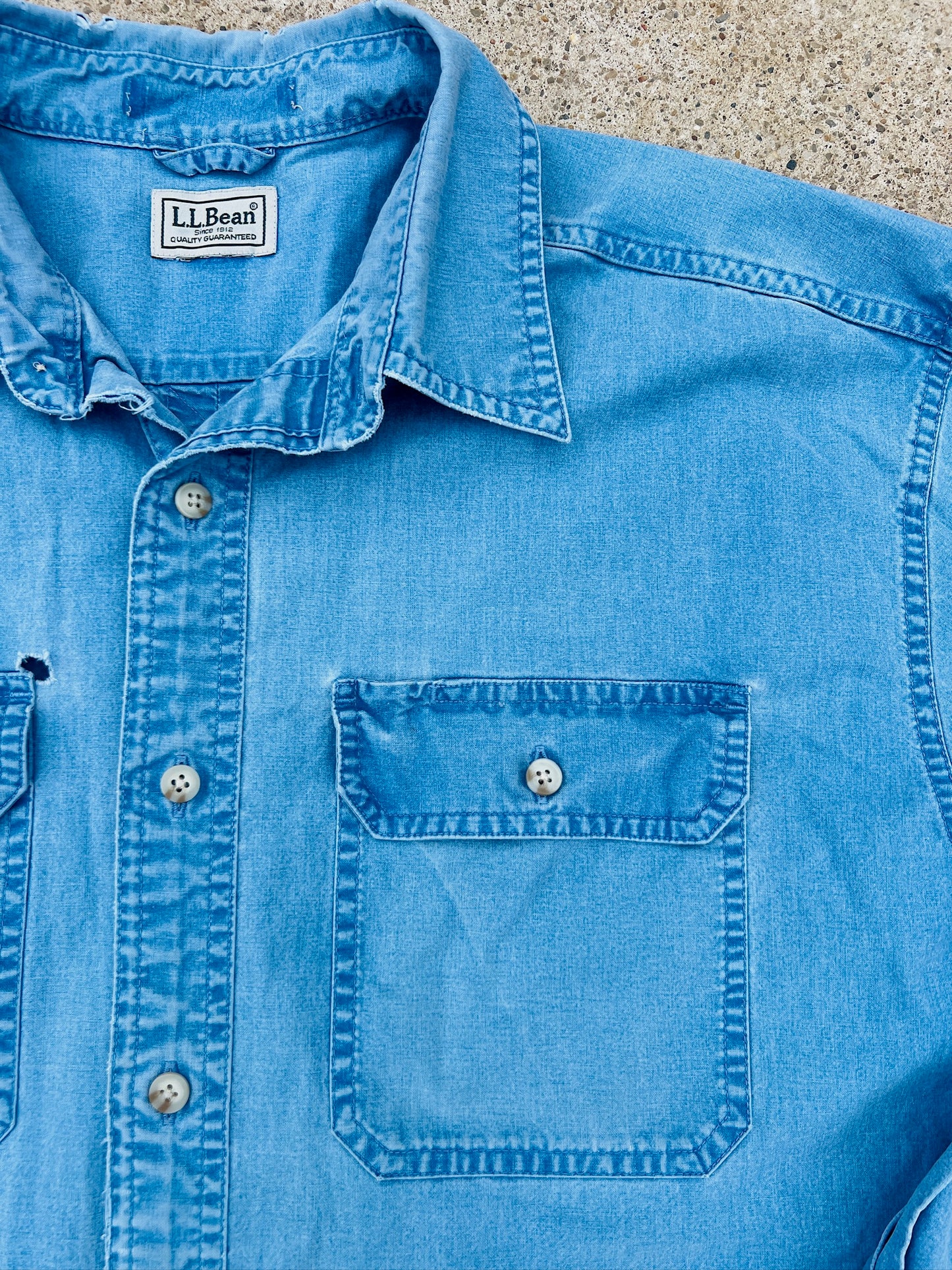 L.L. Bean Chambray Cotton Utility Shirt | XL