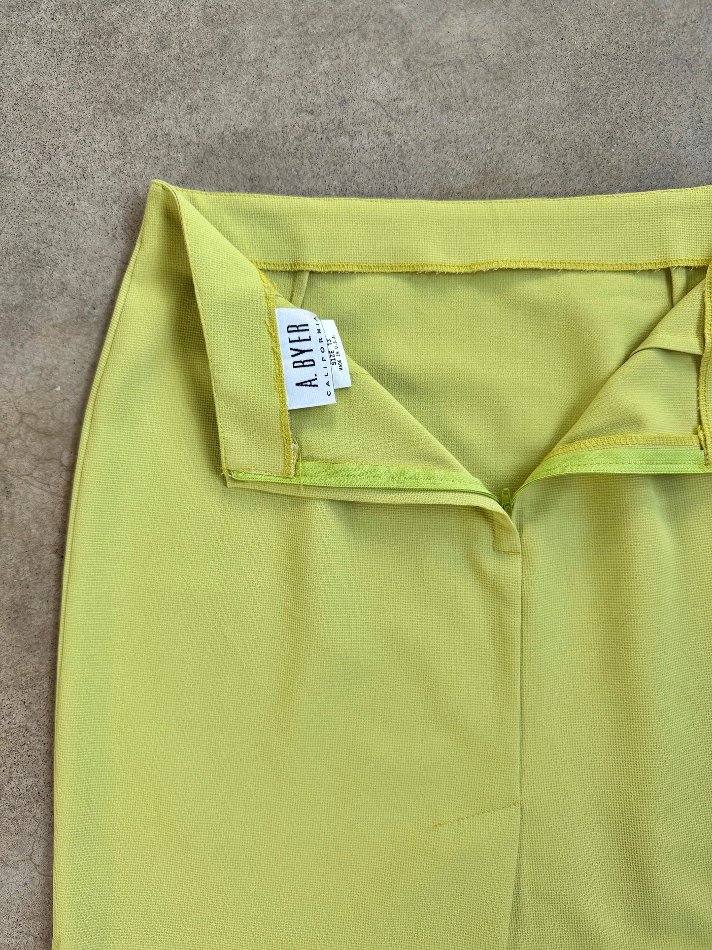 Vintage 1990s A. Byer Lime Green Two-Piece Skirt Set | M/L