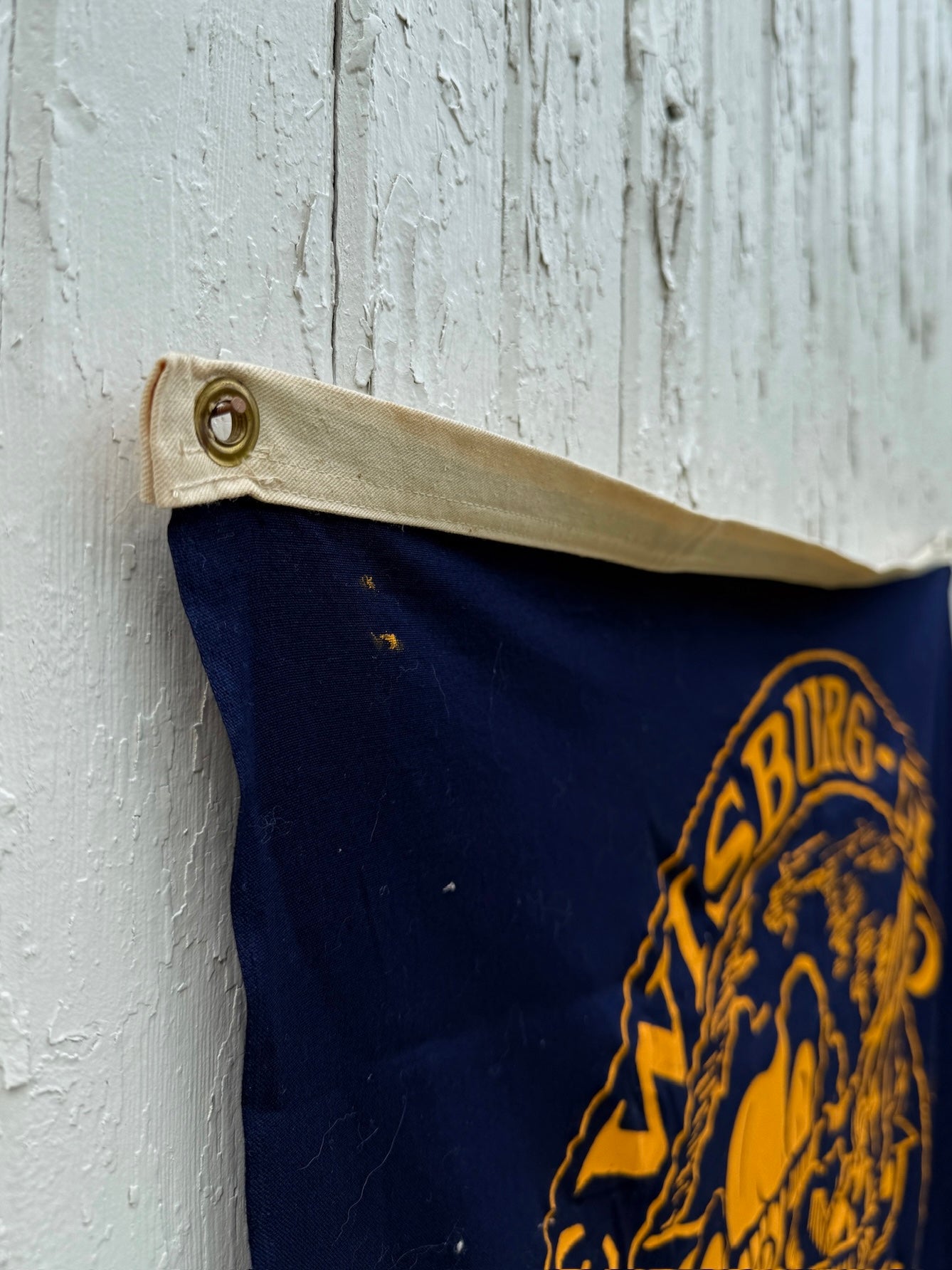 Vintage 1968 Navy Blue Lewisburg OH Sesquicentennial Banner