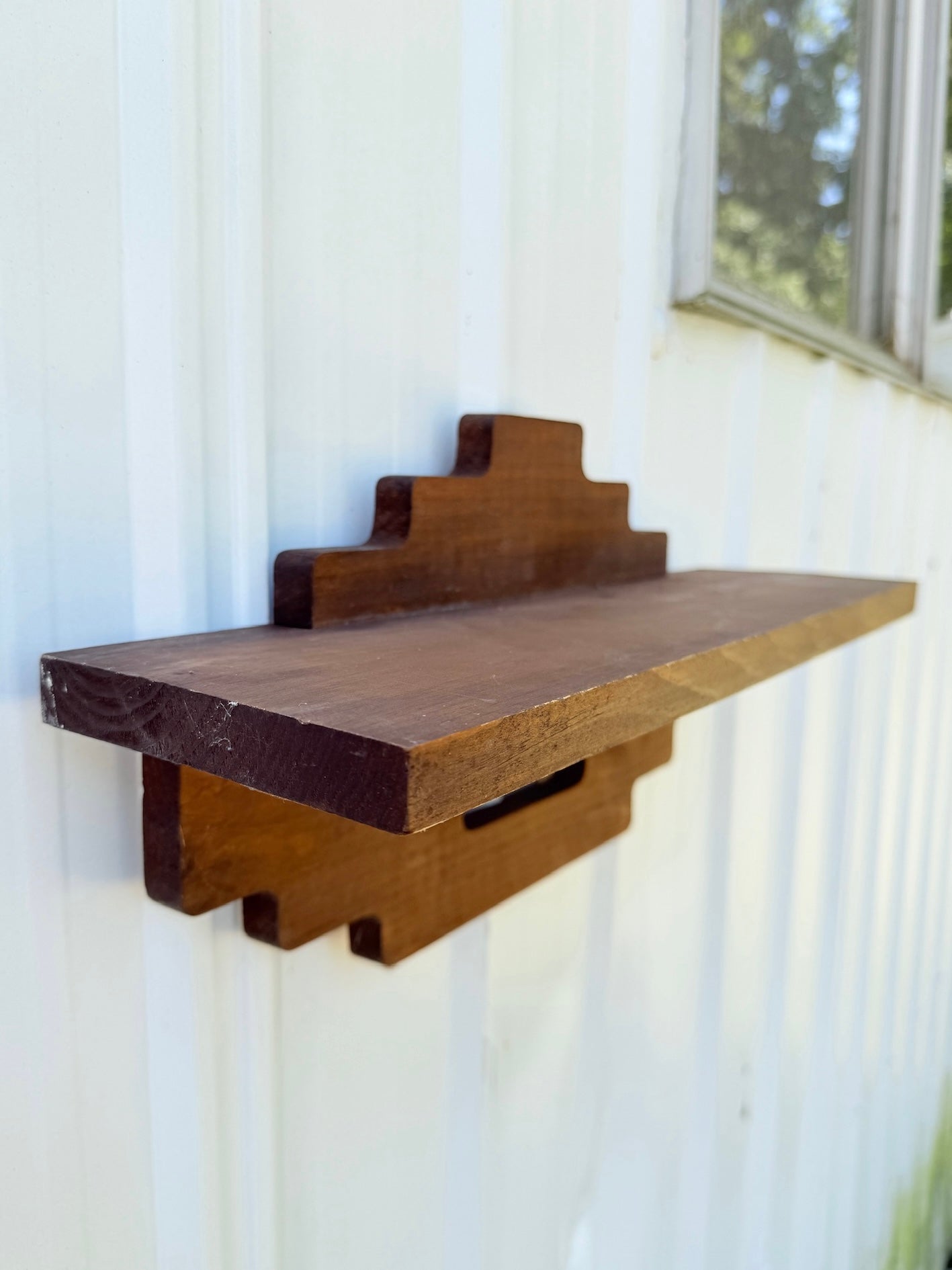 Vintage 1960s Southwestern-Style Wooden Wall Shelf