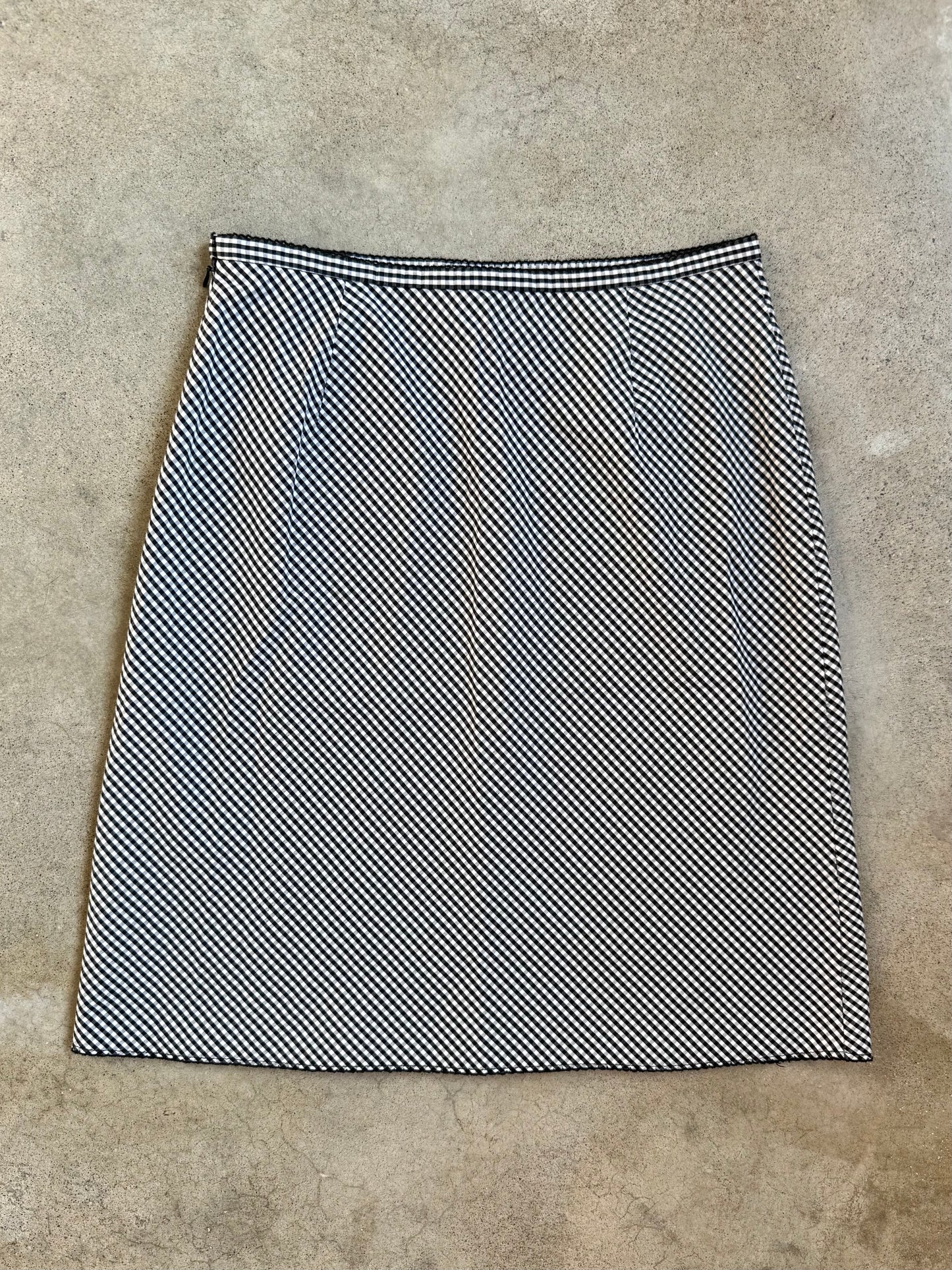 Vintage Liz Claiborne Black & White Plaid A-Line Skirt | Small
