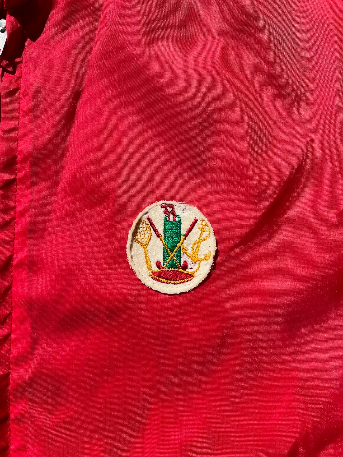 Vintage 1980s Red Nylon Zip-Up Windbreaker | Large