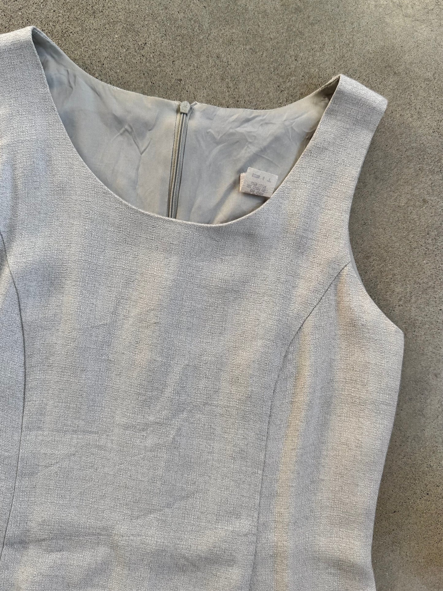 Vintage 1990s Taurus Grey Sleeveless Sheath Dress | XS/S