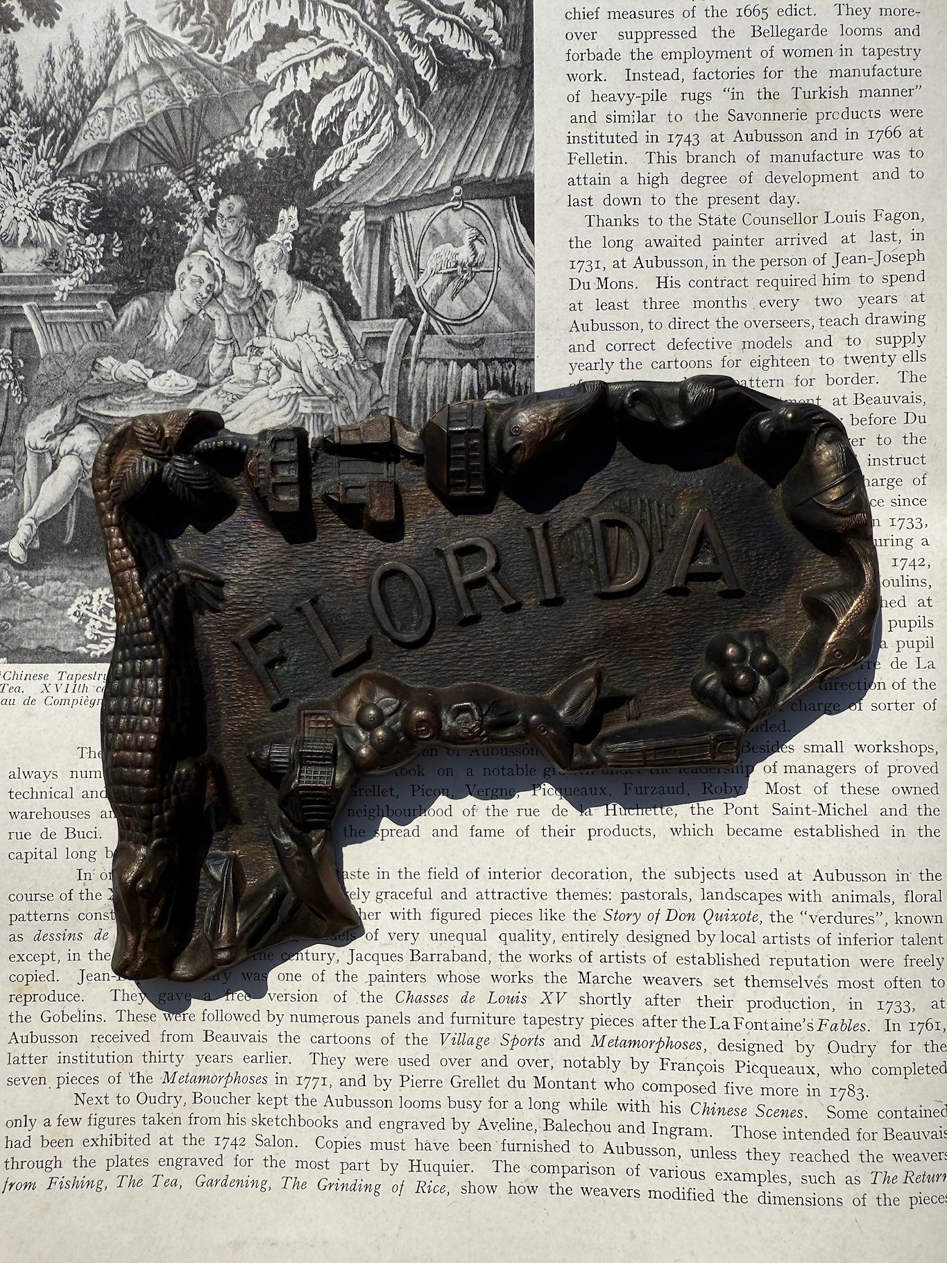 Vintage 1950s Metal Florida Ashtray