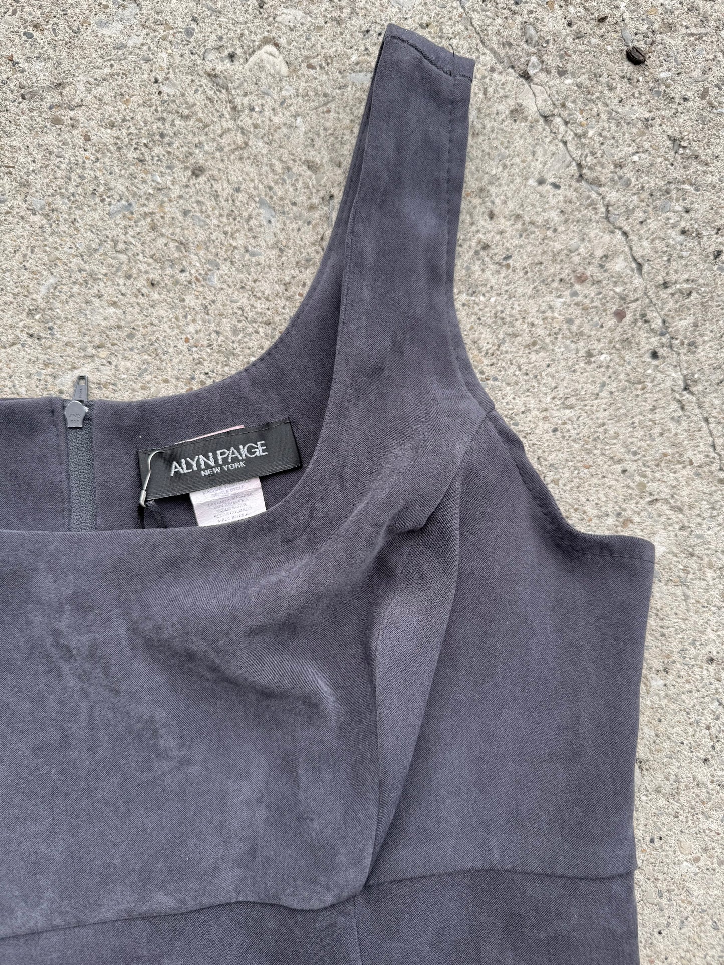 Vintage 1990s Alyn Paige Grey Sleeveless Mini Dress | XS/S
